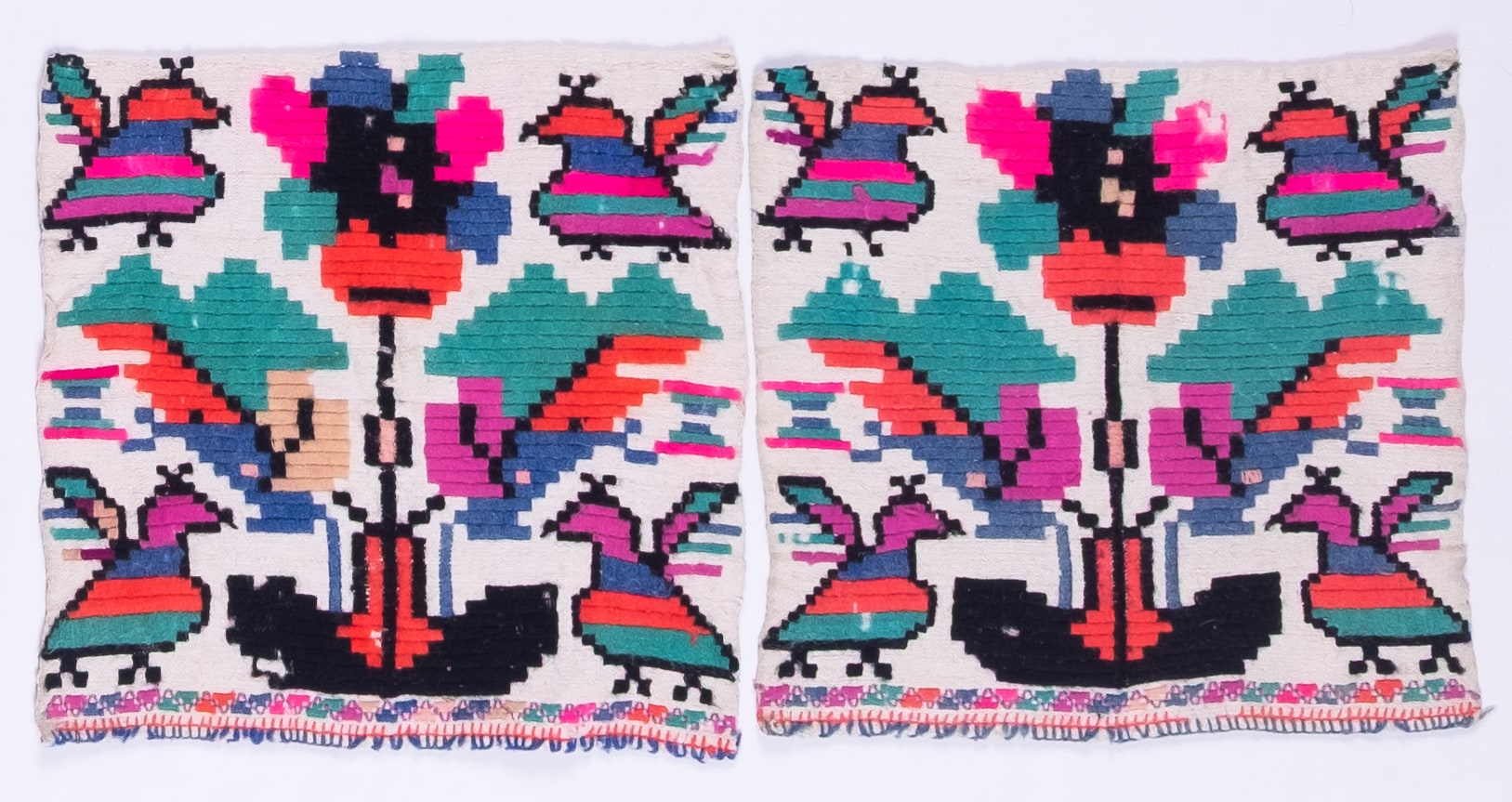 Ukrainian rushnyk — 103 — Satin stitch, Counted satin stitch, Straight counted satin stitch — Eastern Podolia — Birds, Flowers — Zablotska-Koval collection