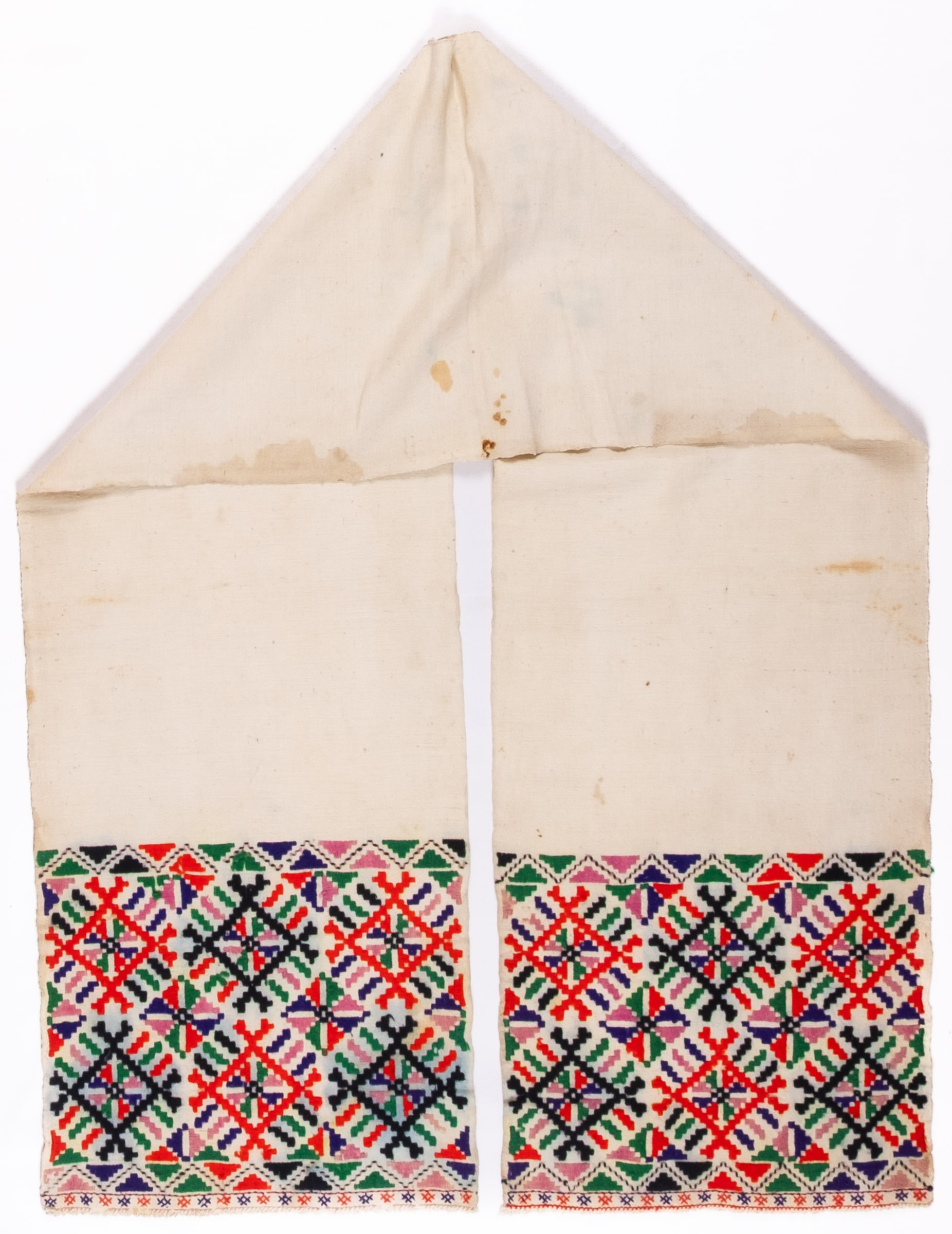 rushnyk ukrainien — 107 — Passé plat, Passé plat compté, Passé plat compté droit — Podolie orientale — collection Zablotska-Koval