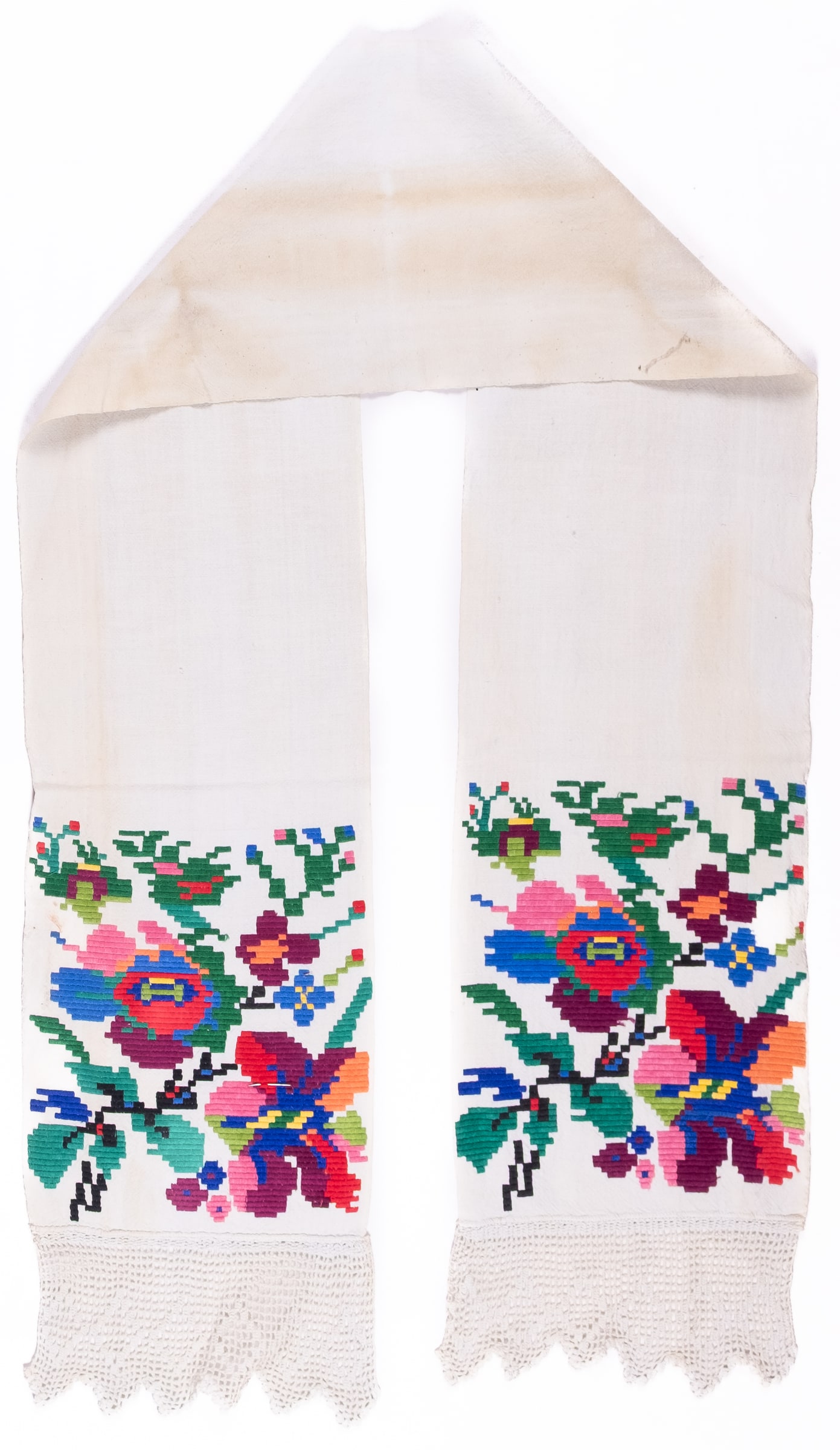 Ukrainian rushnyk — 109 — Satin stitch, Counted satin stitch, Straight counted satin stitch — Eastern Podolia — Flowers — Zablotska-Koval collection