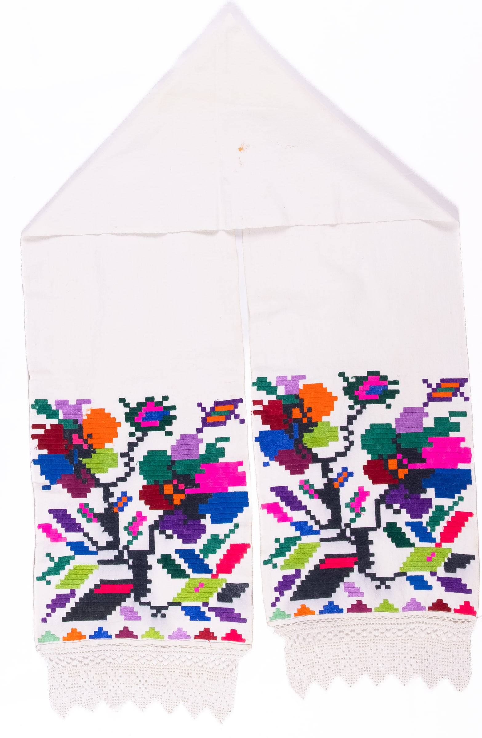 Ukrainian rushnyk — 110 — Satin stitch, Counted satin stitch, Straight counted satin stitch — Eastern Podolia — Flowers — Zablotska-Koval collection