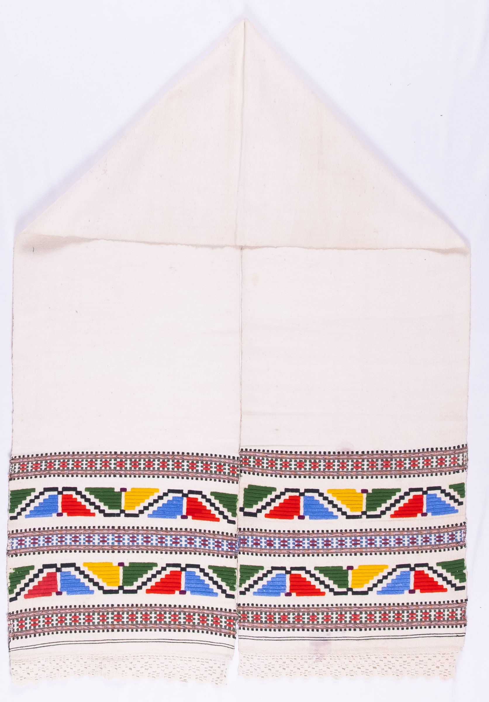 rushnyk ukrainien — 113 — Passé plat, Tissage, Passé plat compté, Passé plat compté droit — Podolie orientale — collection Zablotska-Koval