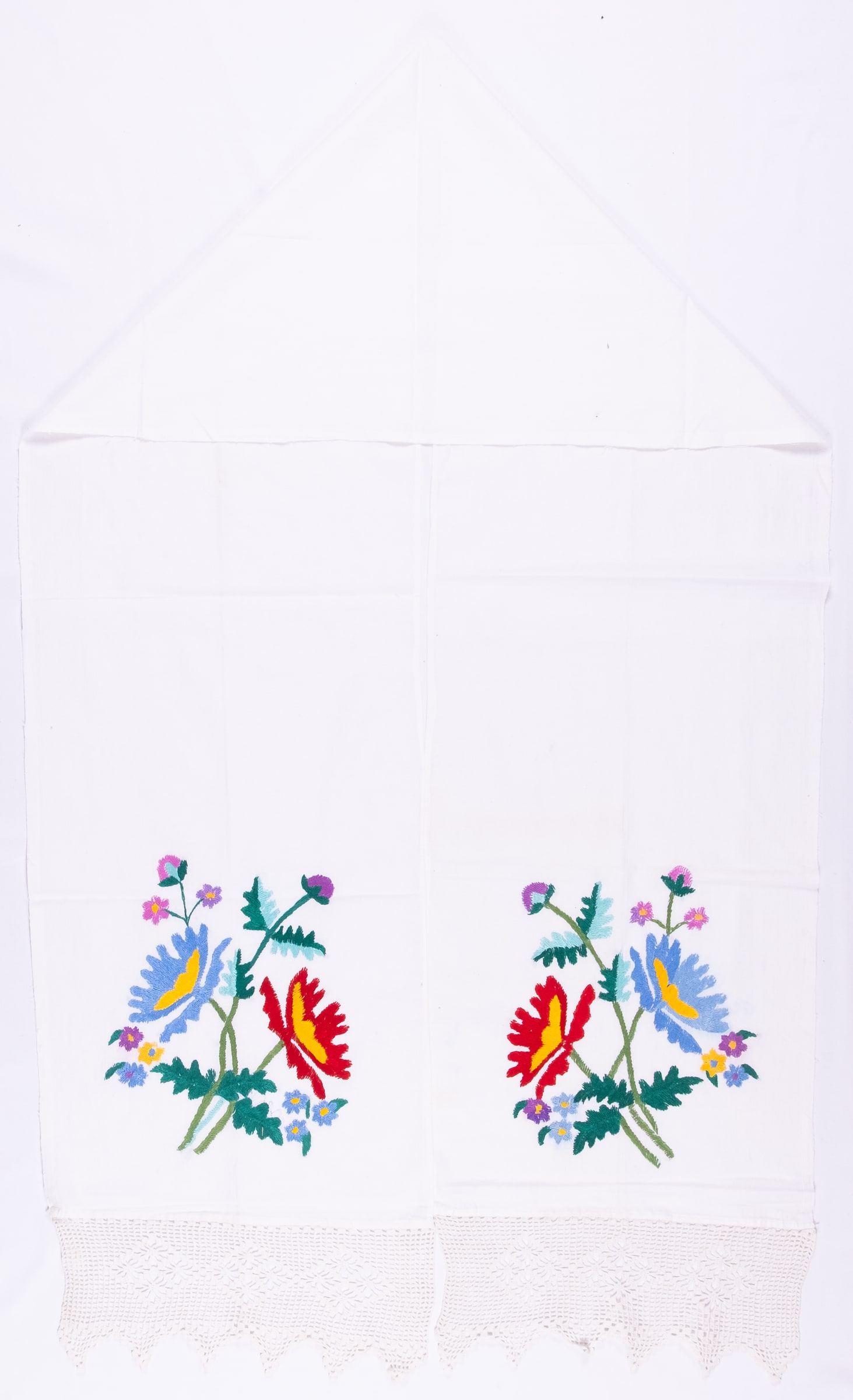 rushnyk ukrainien — 133 — Passé plat, Passé plat libre — Sud — Fleurs — collection Zablotska-Koval
