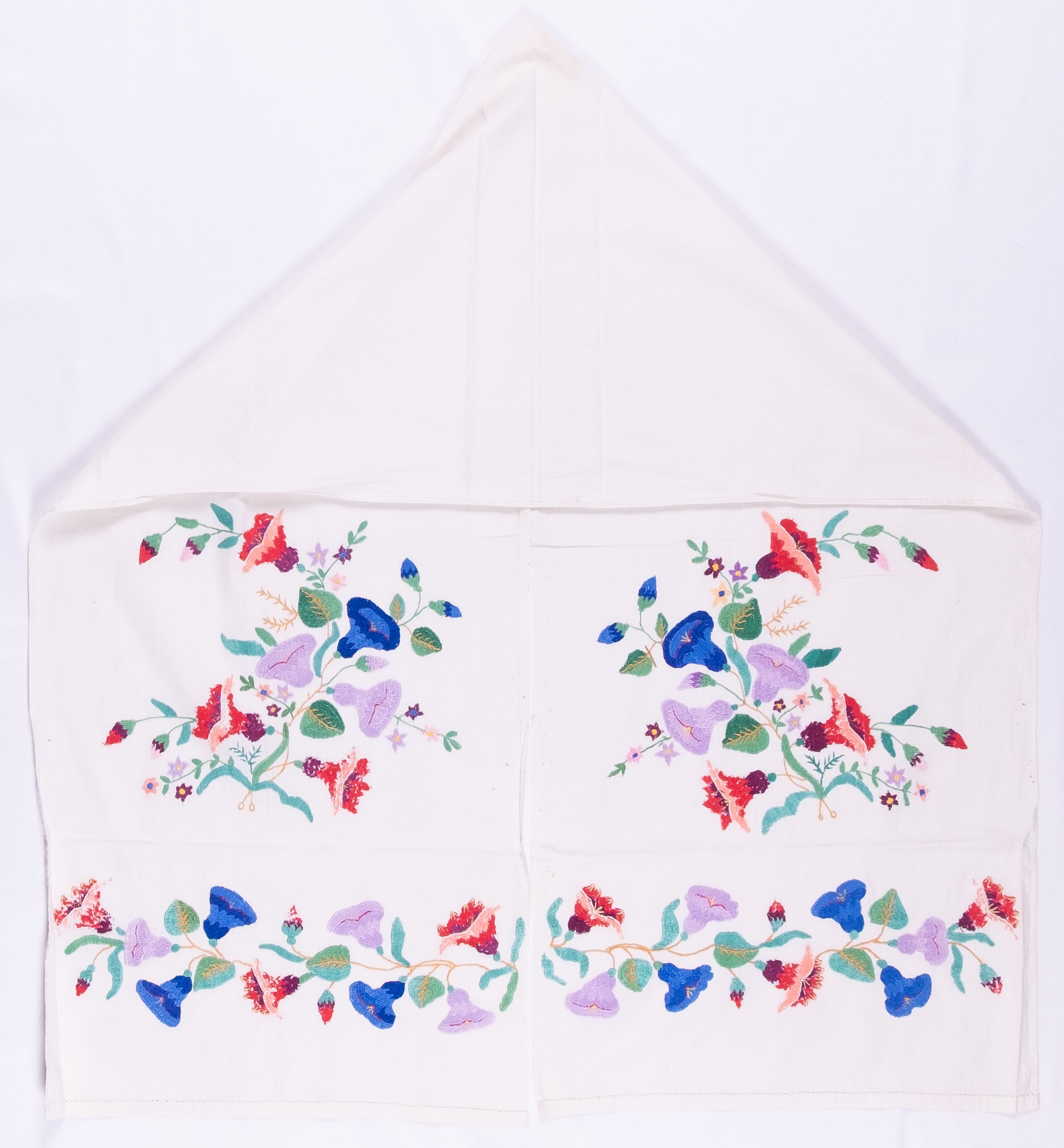 Ukrainian rushnyk — 137 — Satin stitch, Free style satin stitch — Poltava region — Flowers — Zablotska-Koval collection
