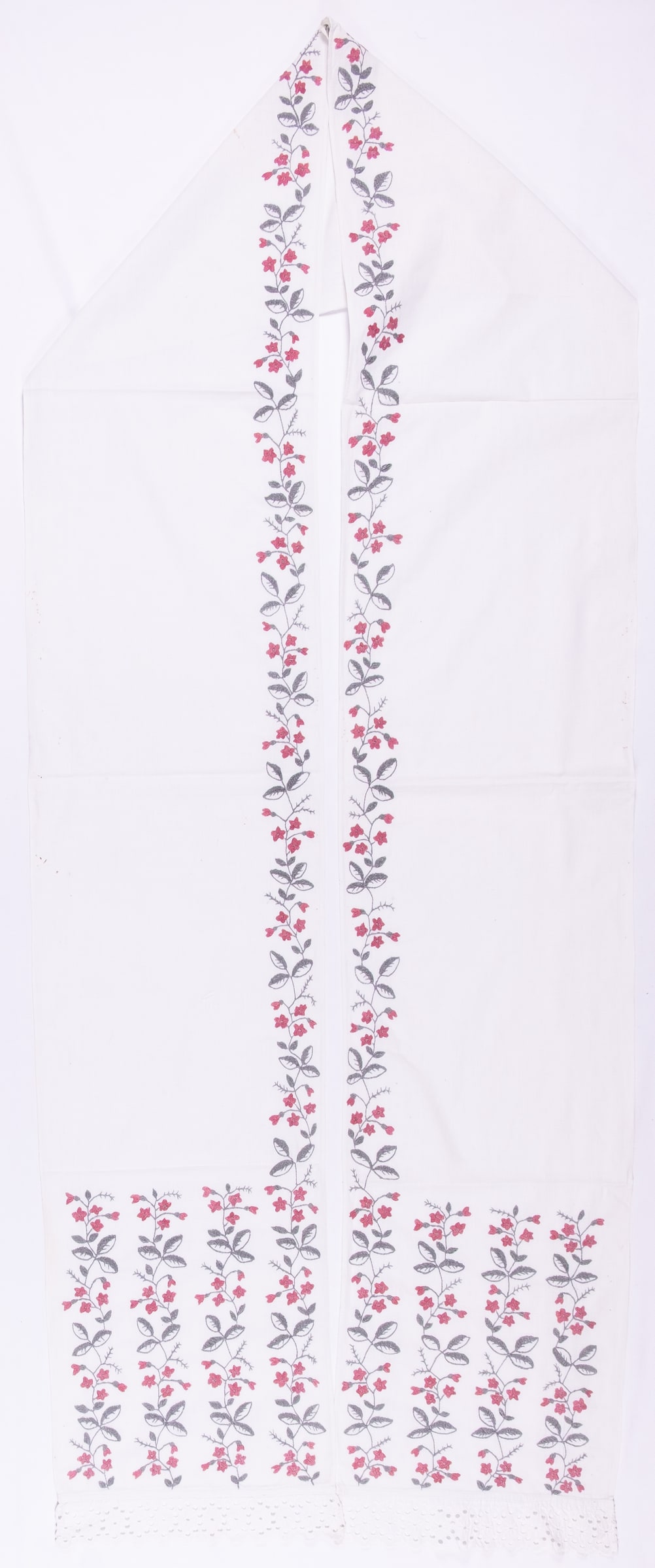Ukrainian rushnyk — 148 — Satin stitch, Free style satin stitch — Polesia — Flowers — Zablotska-Koval collection