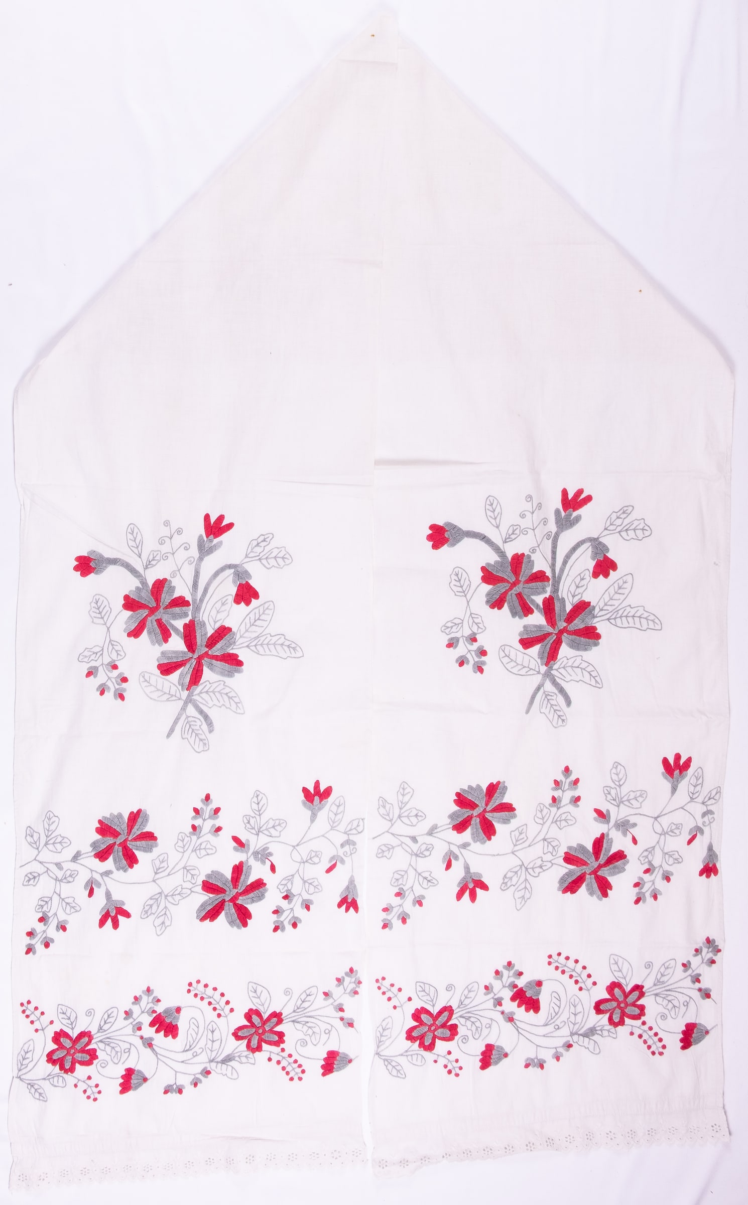 Ukrainian rushnyk — 155 — Satin stitch, Chain stitch, Free style satin stitch — Sloboda Ukraine — Flowers — Zablotska-Koval collection