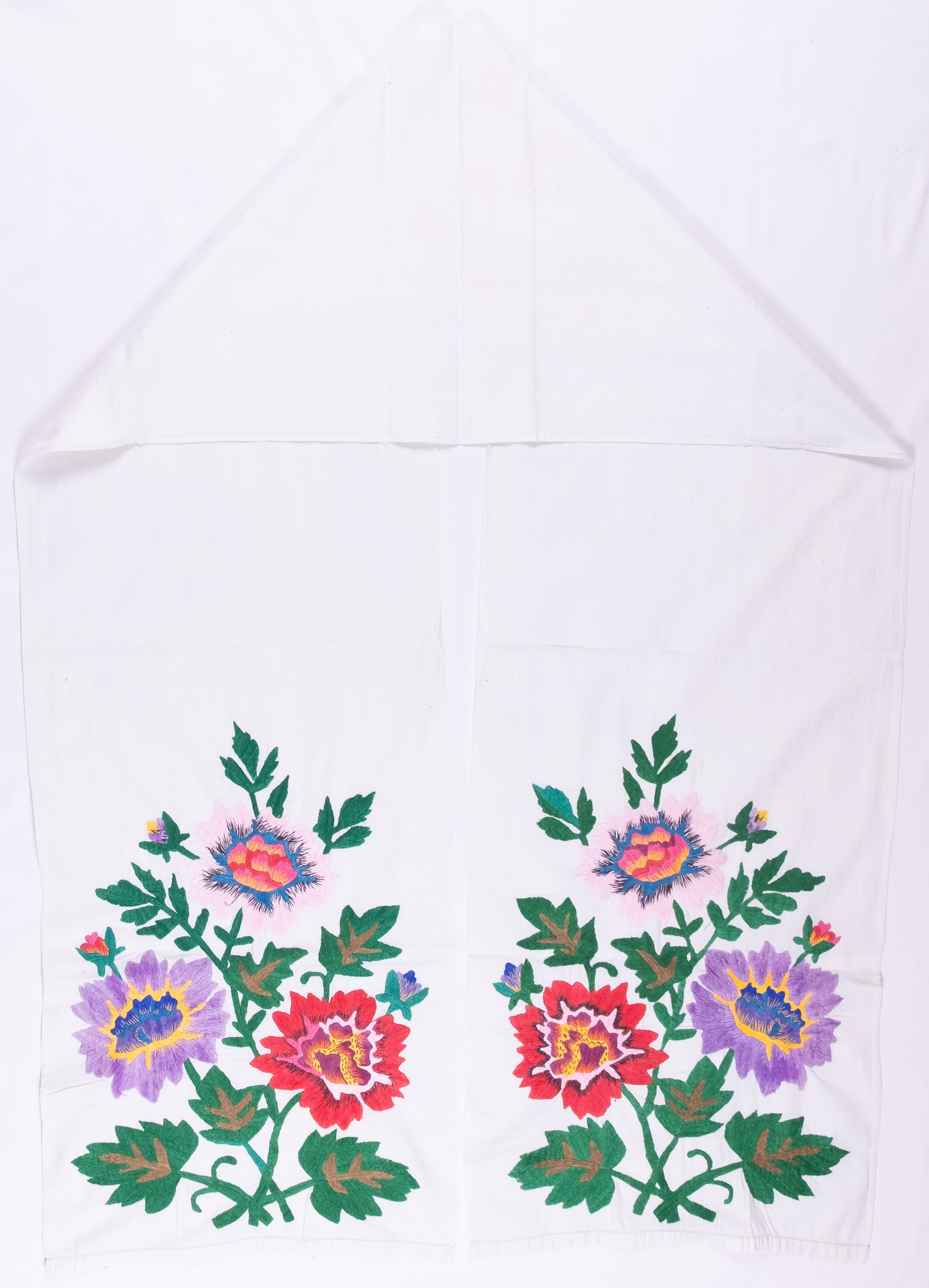 rushnyk ukrainien — 159 — Passé plat, Passé plat libre — Polésie — Fleurs — collection Zablotska-Koval