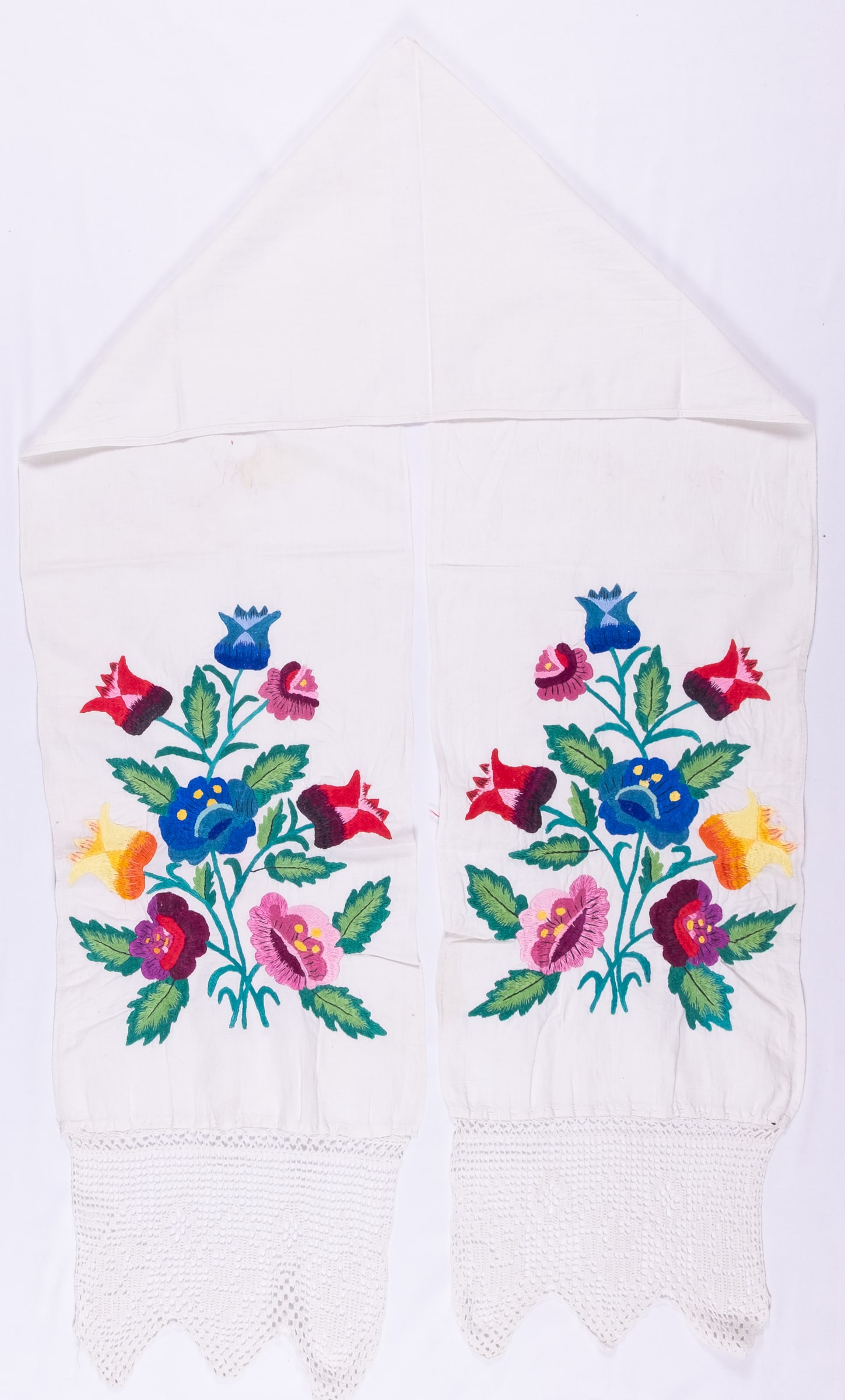 rushnyk ukrainien — 172 — Passé plat, Passé plat libre — Région de Poltava — Fleurs — collection Zablotska-Koval
