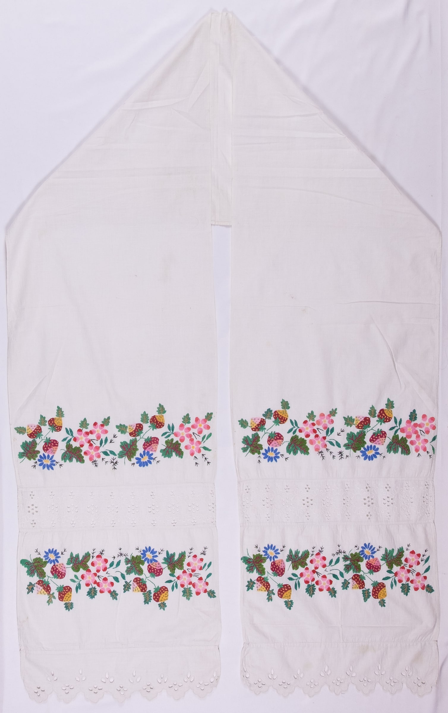 rushnyk ukrainien — 178 — Passé plat, Passé plat libre — Polésie — Fleurs — collection Zablotska-Koval