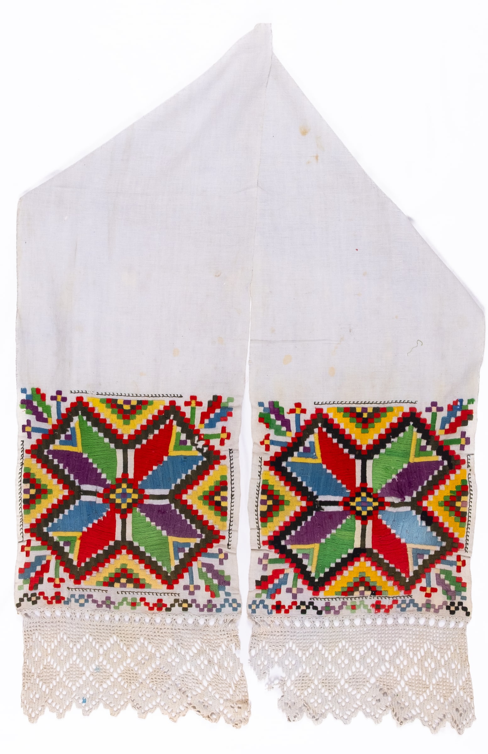 rushnyk ukrainien — 19 — Passé plat, Passé plat compté, Passé plat compté droit — Podolie orientale — collection Zablotska-Koval