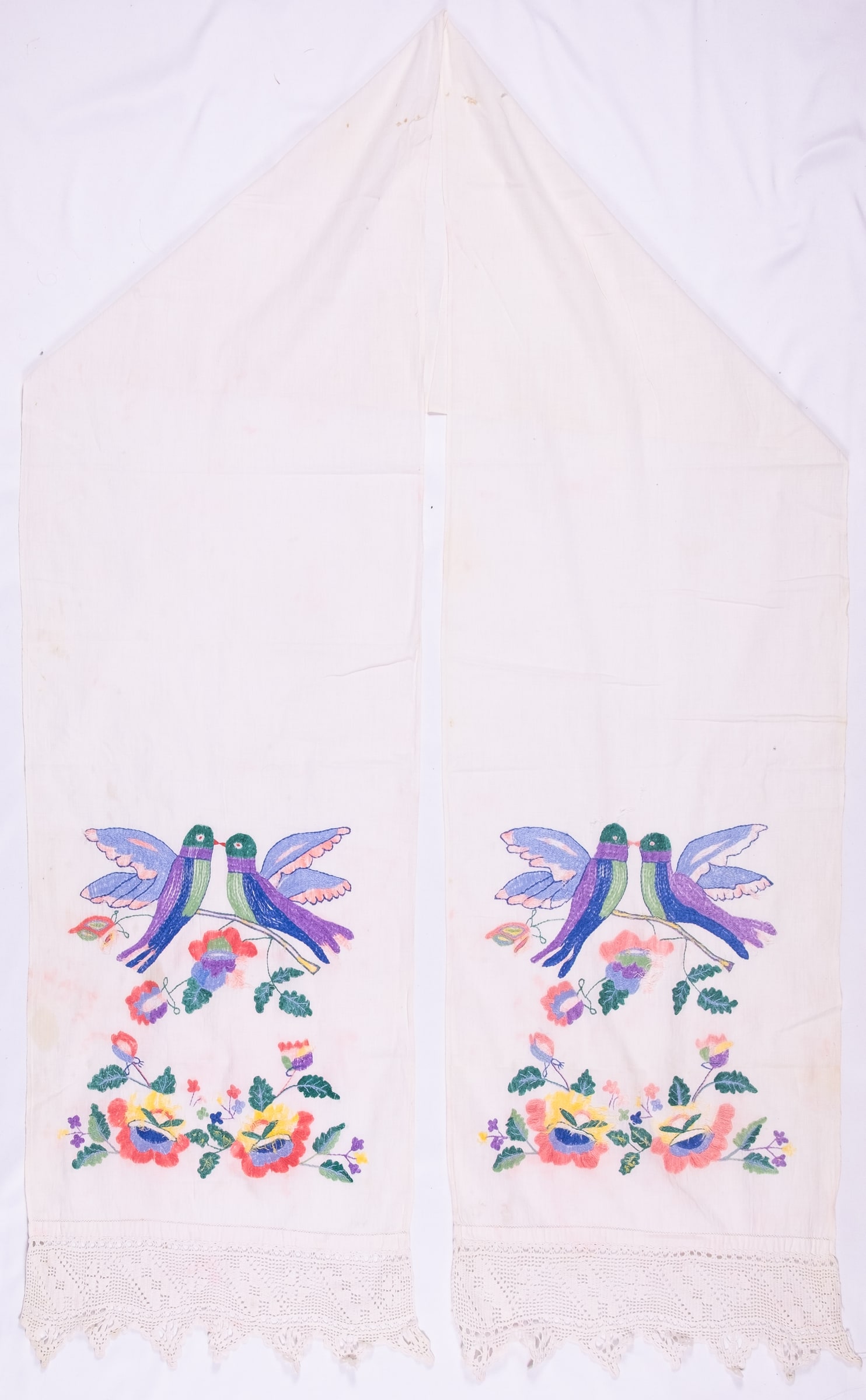 Ukrainian rushnyk — 200 — Satin stitch, Free style satin stitch — Birds, Flowers — Zablotska-Koval collection