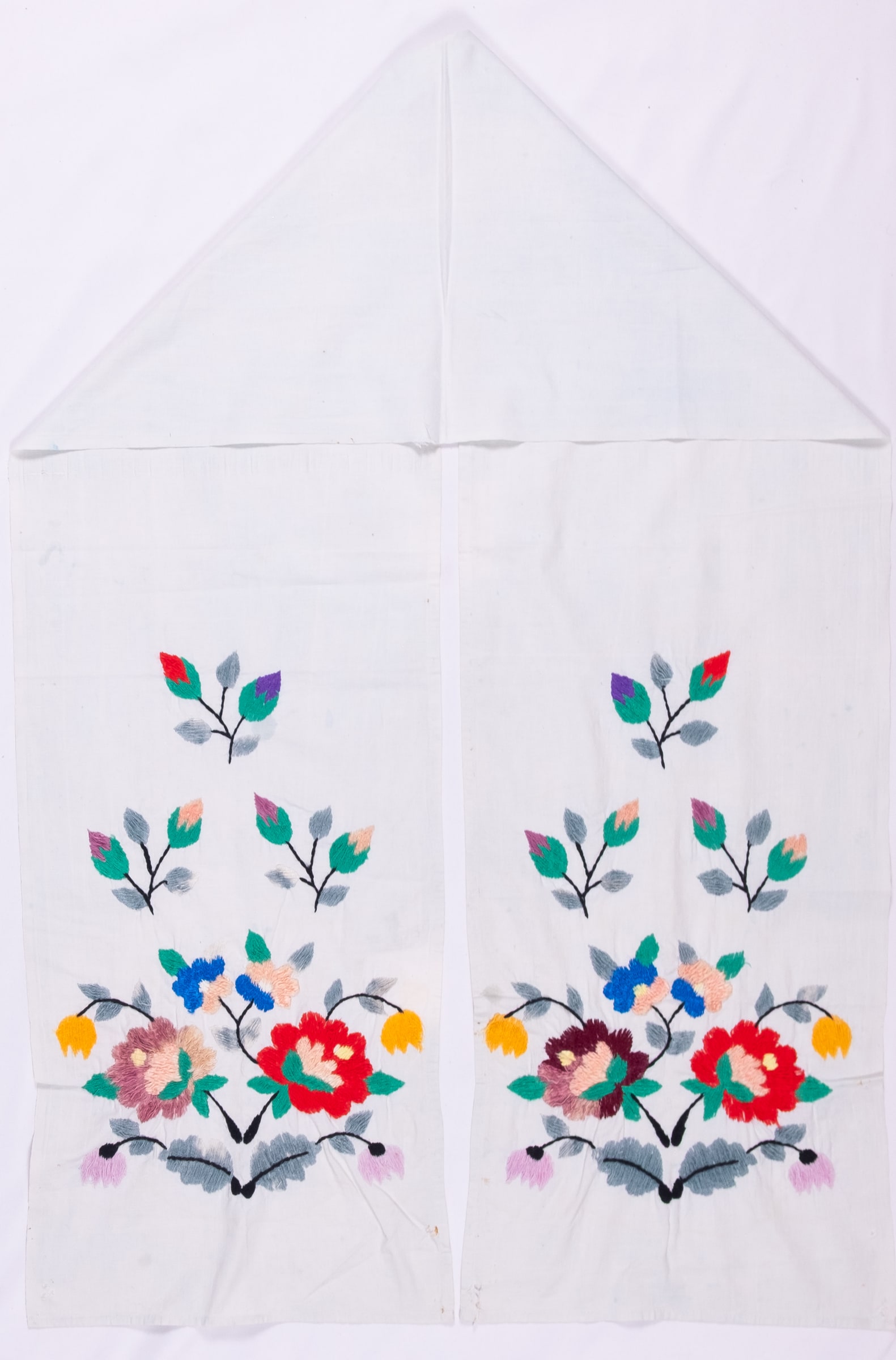 rushnyk ukrainien — 206 — Passé plat, Passé plat libre — Podolie occidentale — Fleurs — collection Zablotska-Koval