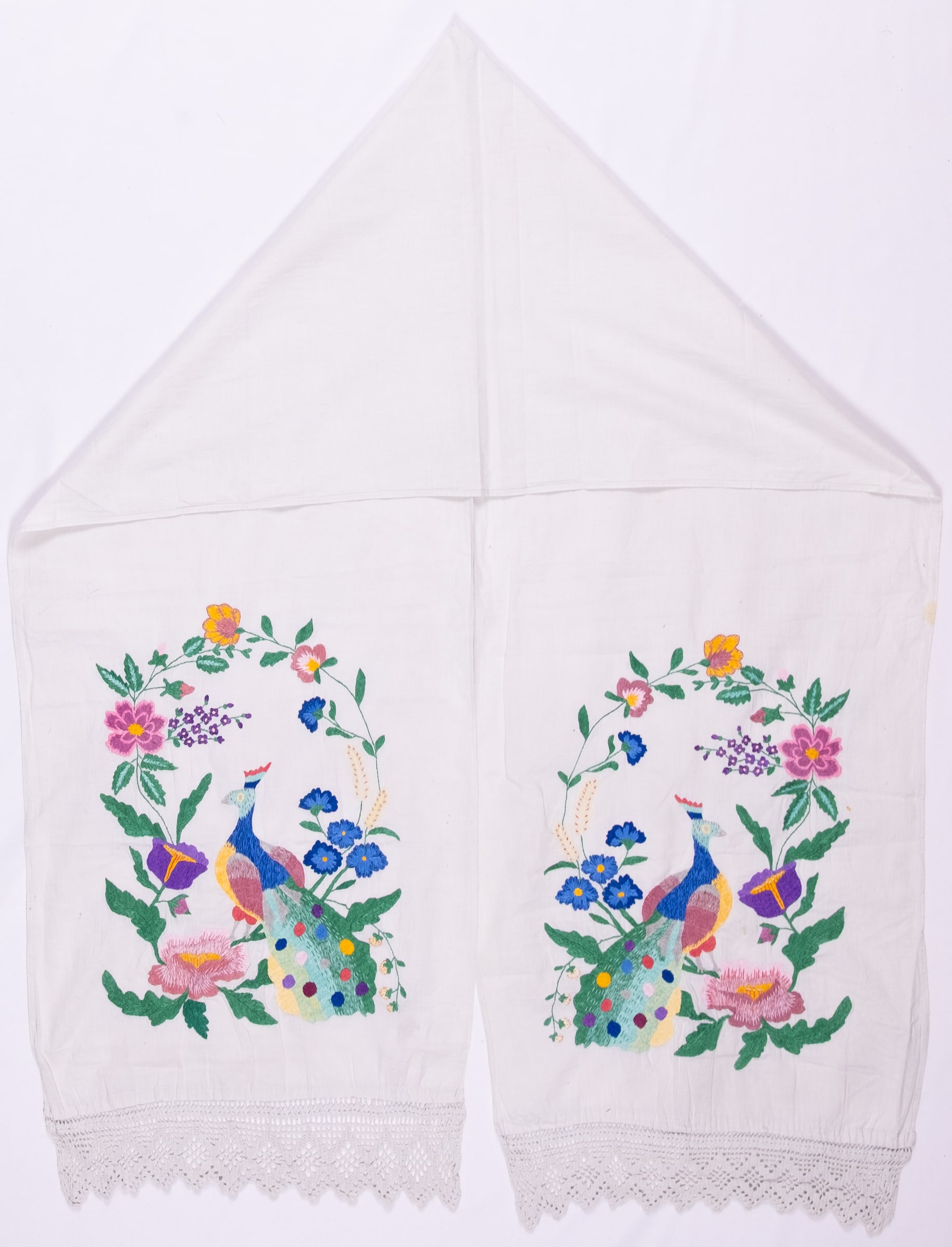 rushnyk ukrainien — 207 — Passé plat, Passé plat libre — Podolie centrale — Oiseaux, Fleurs — collection Zablotska-Koval