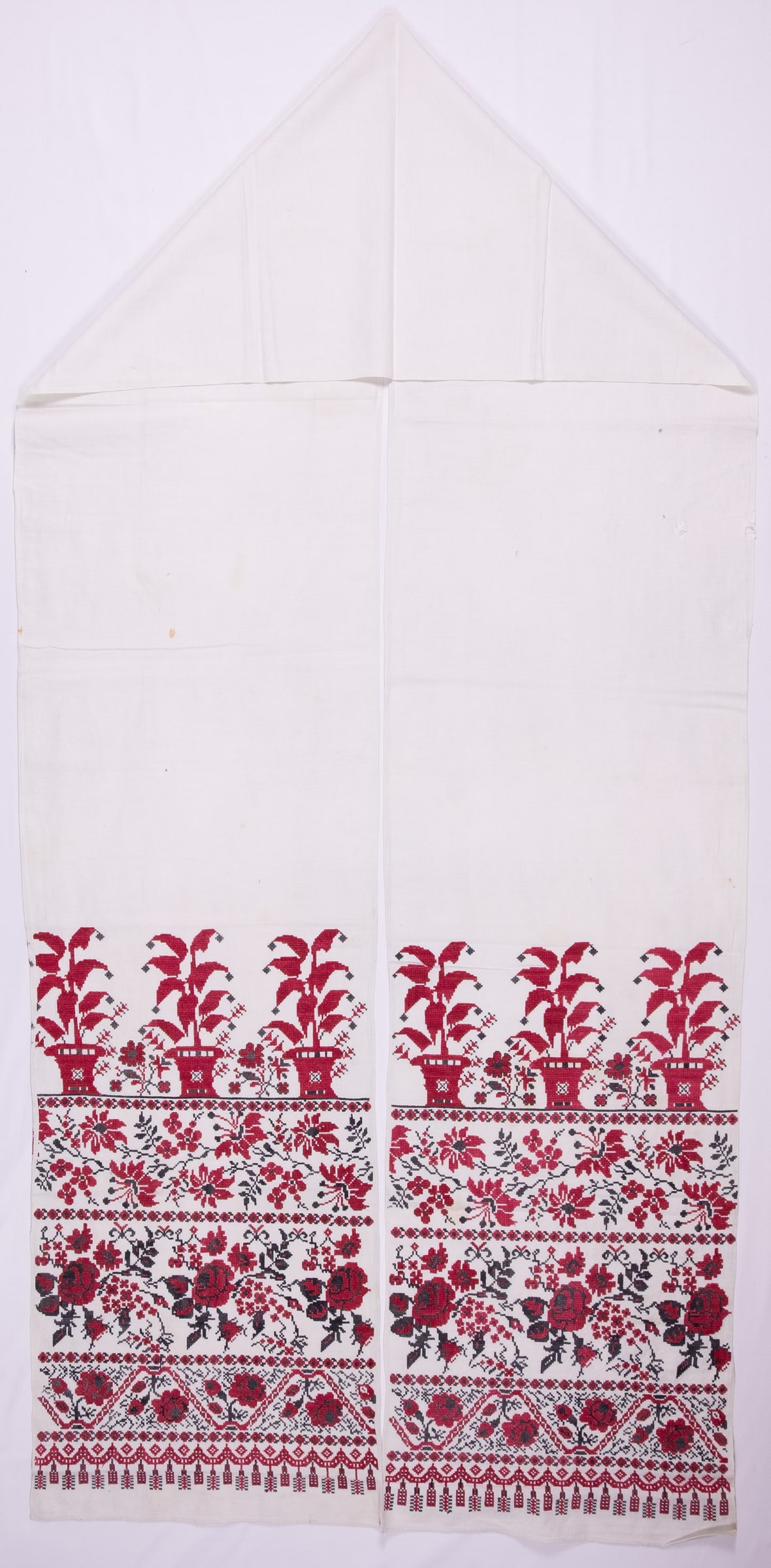 rushnyk ukrainien — 215 — Point de croix — Polésie — Fleurs — collection Zablotska-Koval