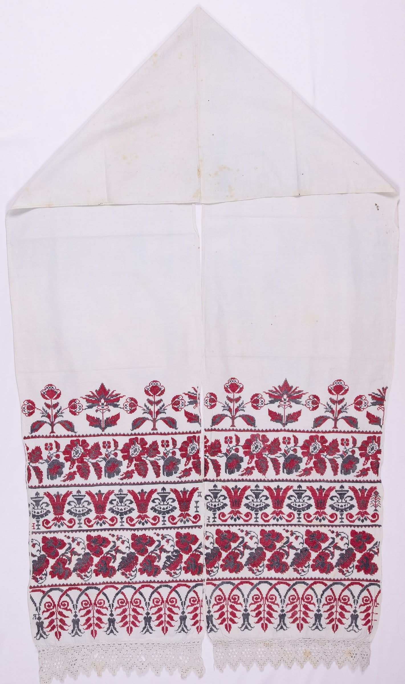 rushnyk ukrainien — 216 — Point de croix — Polésie — Fleurs — collection Zablotska-Koval