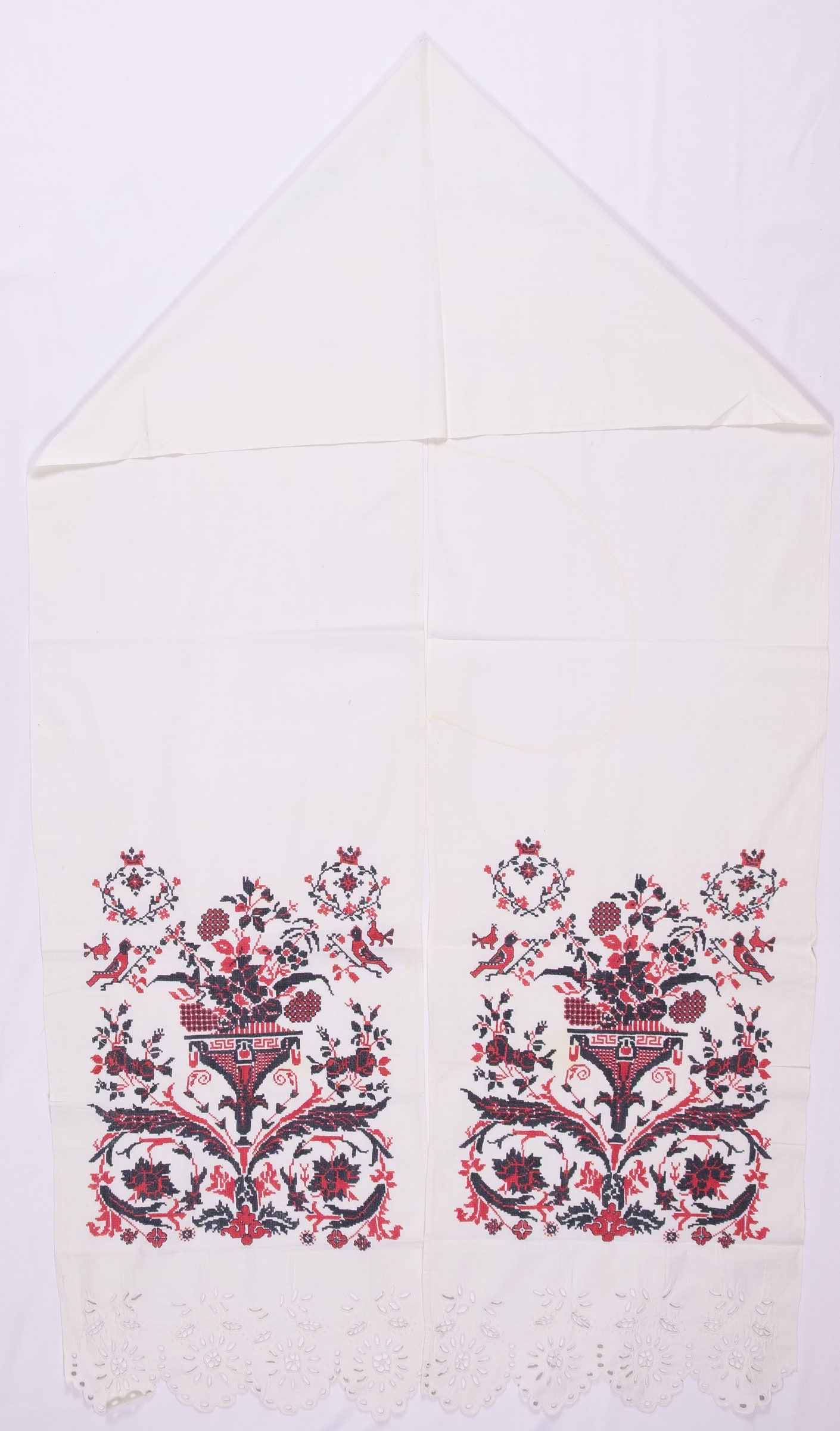 rushnyk ukrainien — 217 — Point de croix — Polésie — Oiseaux, Fleurs — collection Zablotska-Koval
