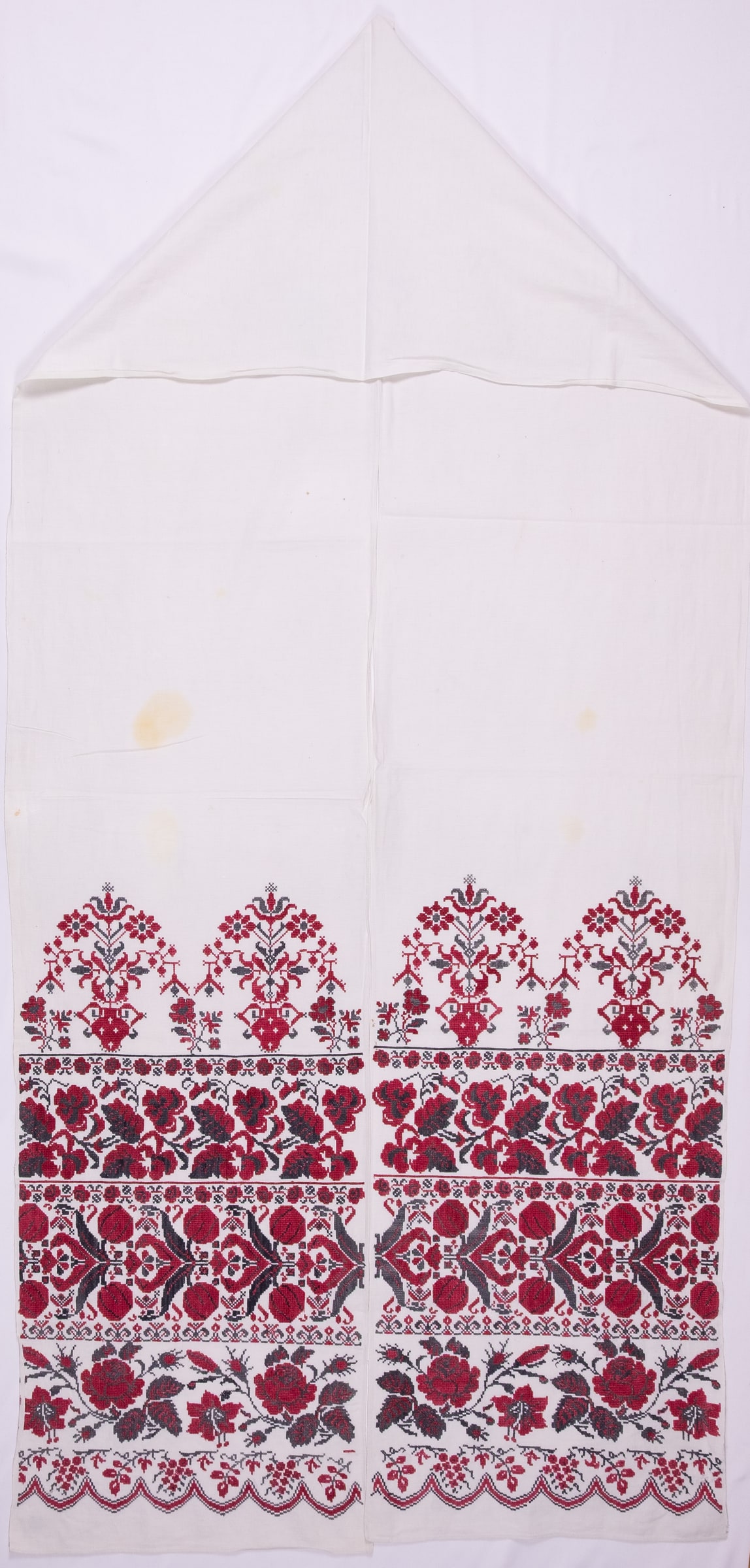 rushnyk ukrainien — 219 — Point de croix — Polésie — Fleurs — collection Zablotska-Koval