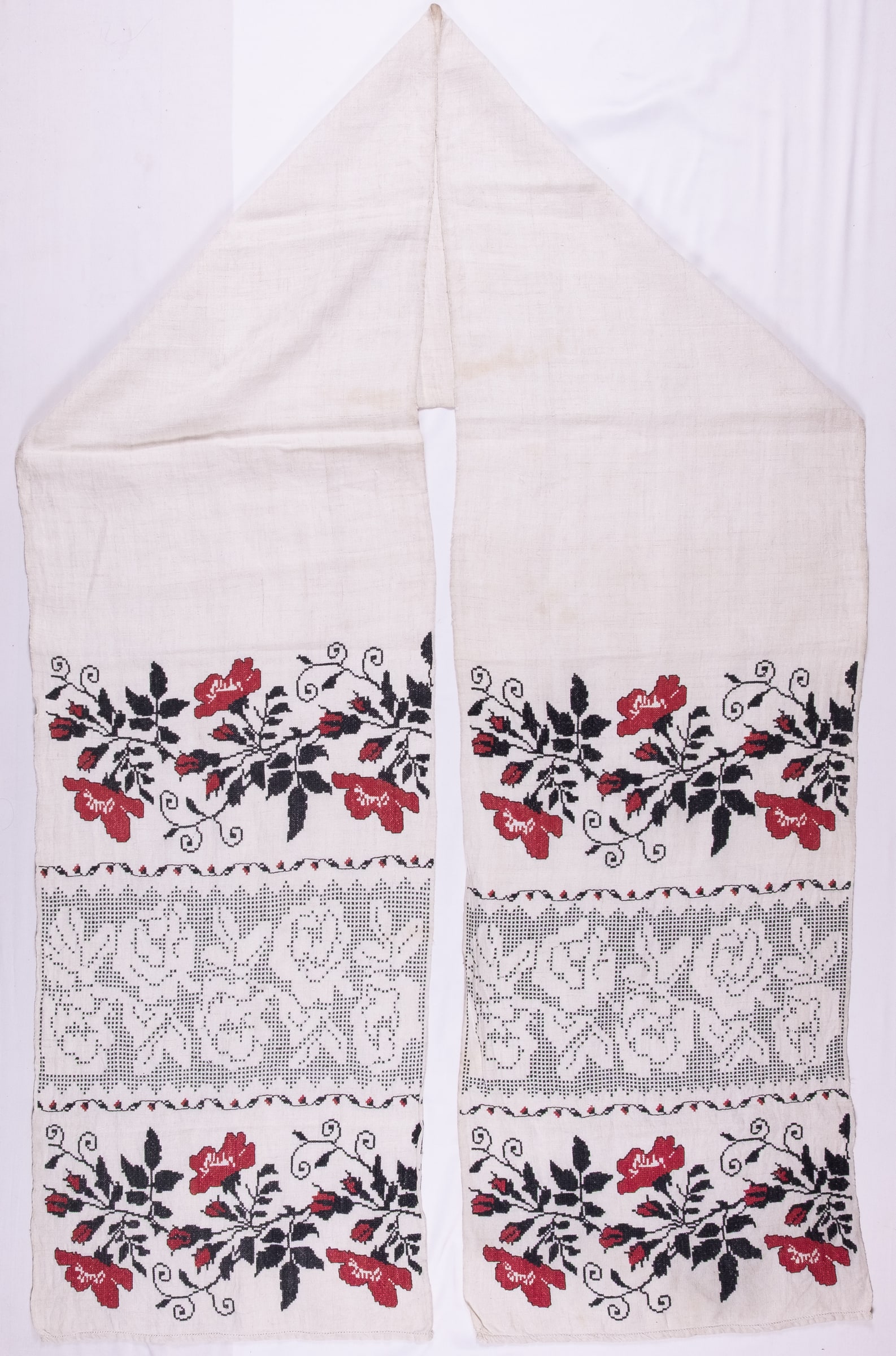 Ukrainian rushnyk — 220 — Cross-stitch — Poltava region — Flowers — Zablotska-Koval collection