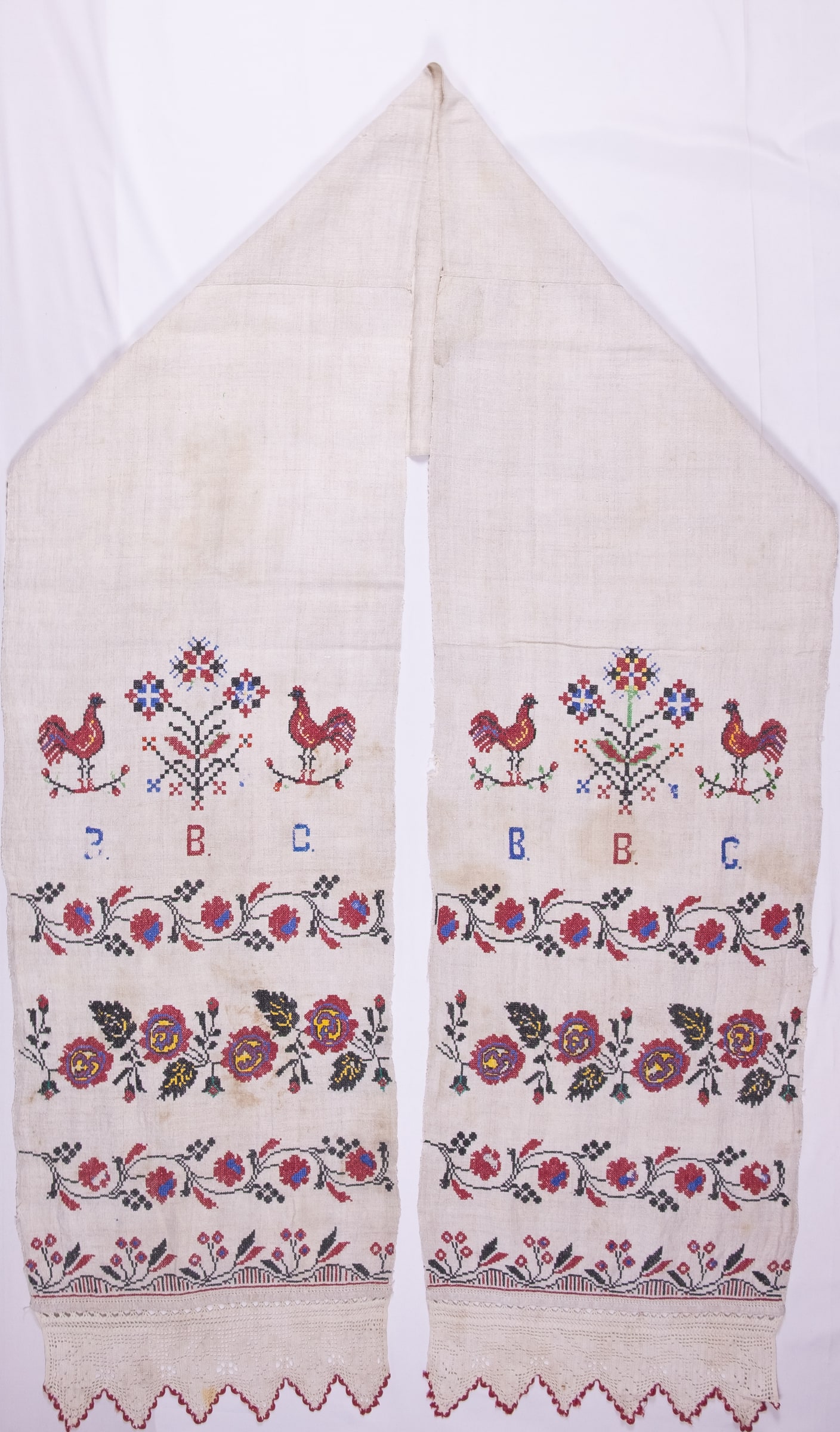 Ukrainian rushnyk — 234 — Cross-stitch — Flowers, Birds — Zablotska-Koval collection