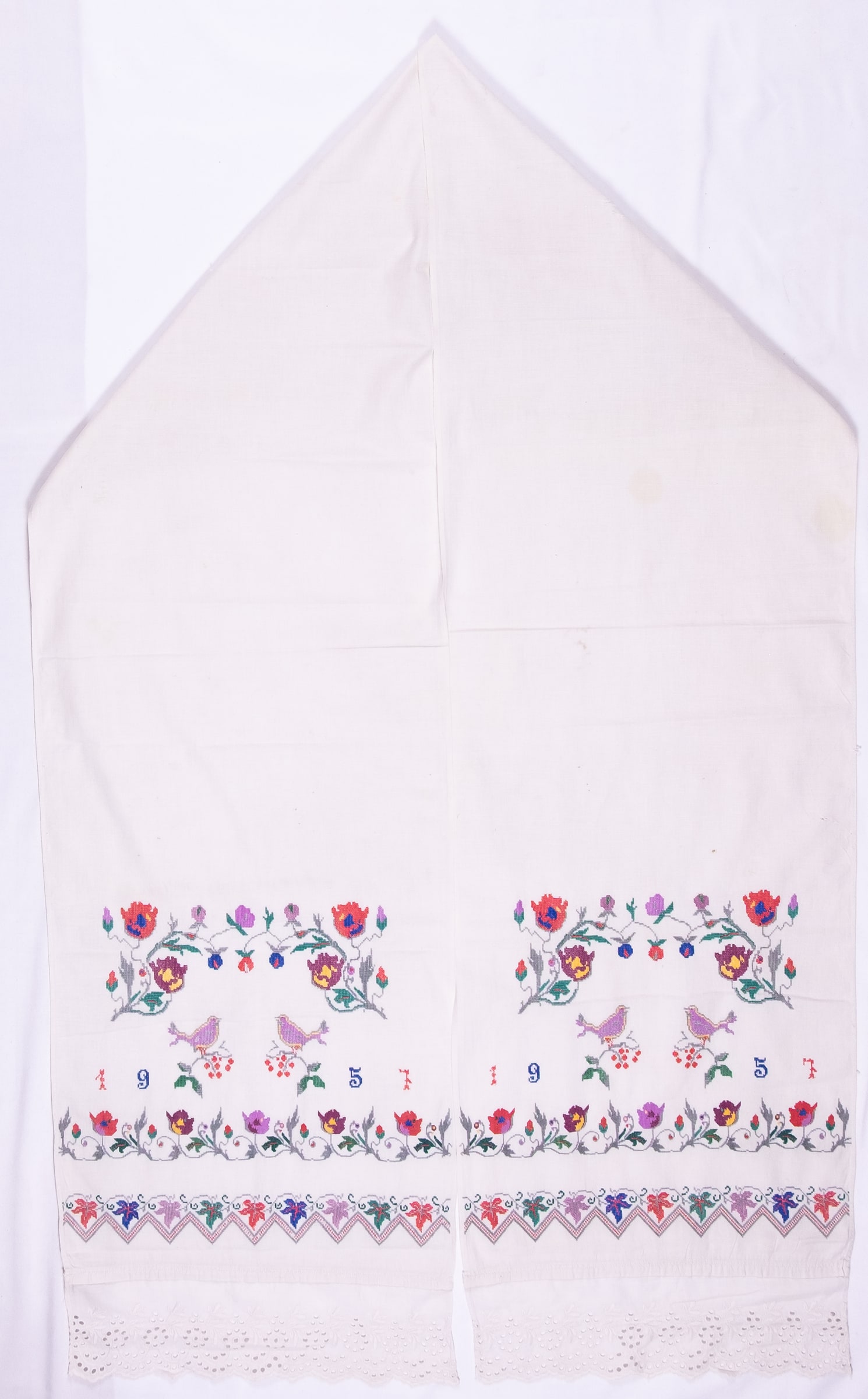 rushnyk ukrainien — 244 — Point de croix — Oiseaux, Fleurs — collection Zablotska-Koval
