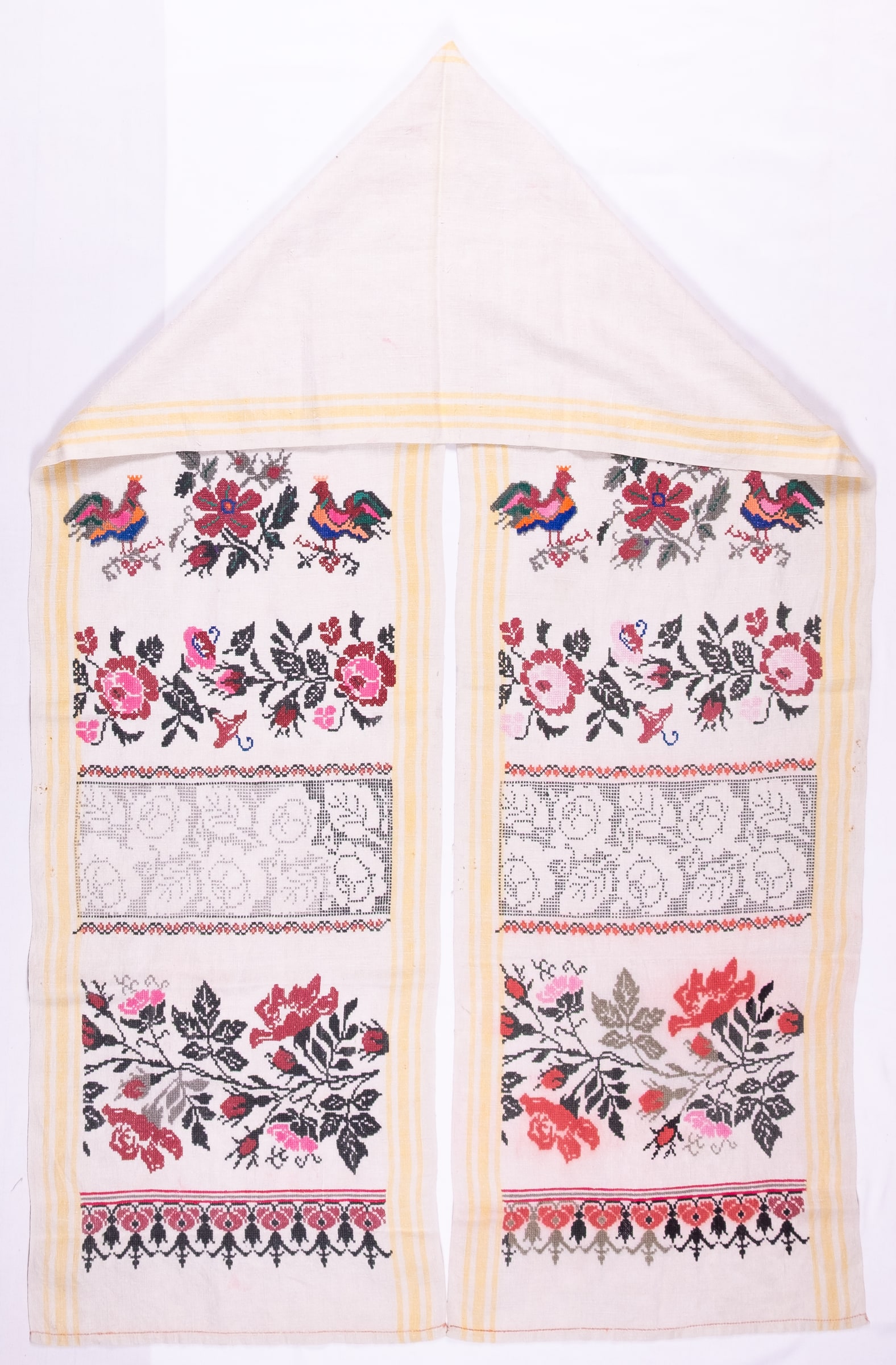 Ukrainian rushnyk — 268 — Cross-stitch — Poltava region — Flowers, Birds — Zablotska-Koval collection