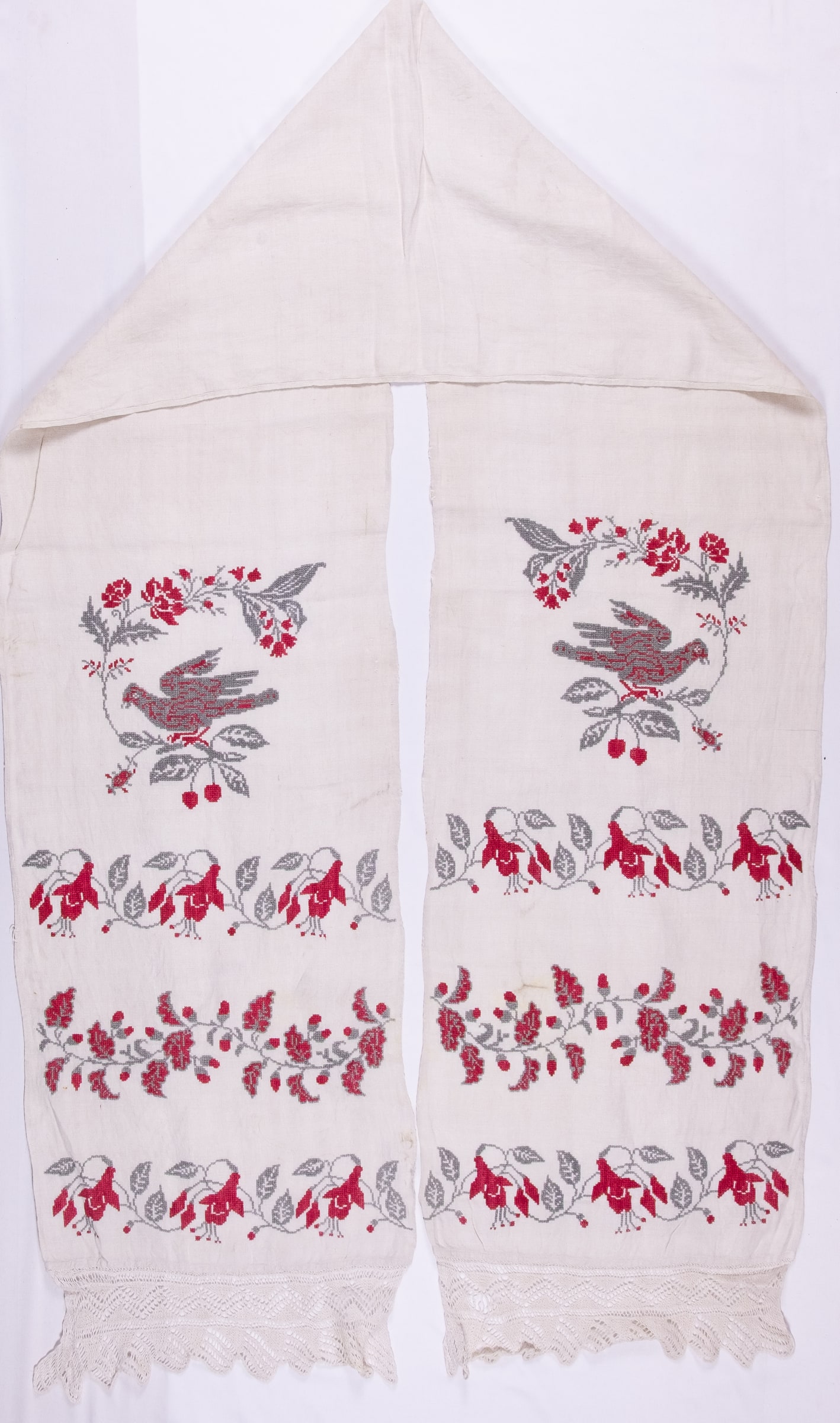 Ukrainian rushnyk — 277 — Cross-stitch — Sloboda Ukraine — Birds, Flowers — Zablotska-Koval collection