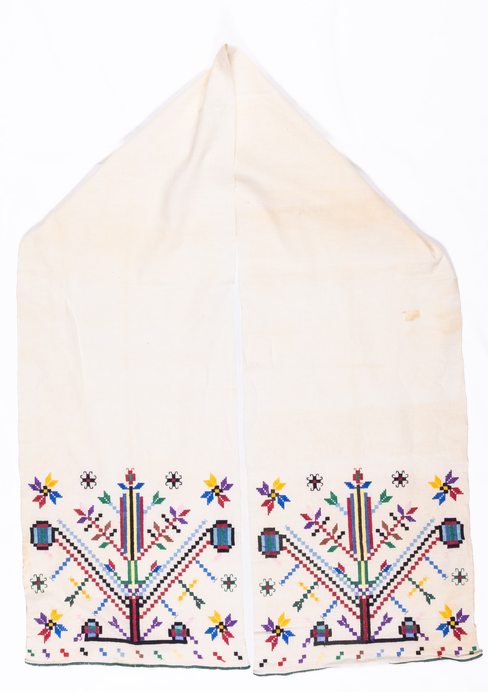 Ukrainian rushnyk — 29 — Satin stitch, Counted satin stitch, Kachalotchka counted satin stitch — Eastern Podolia — Zablotska-Koval collection