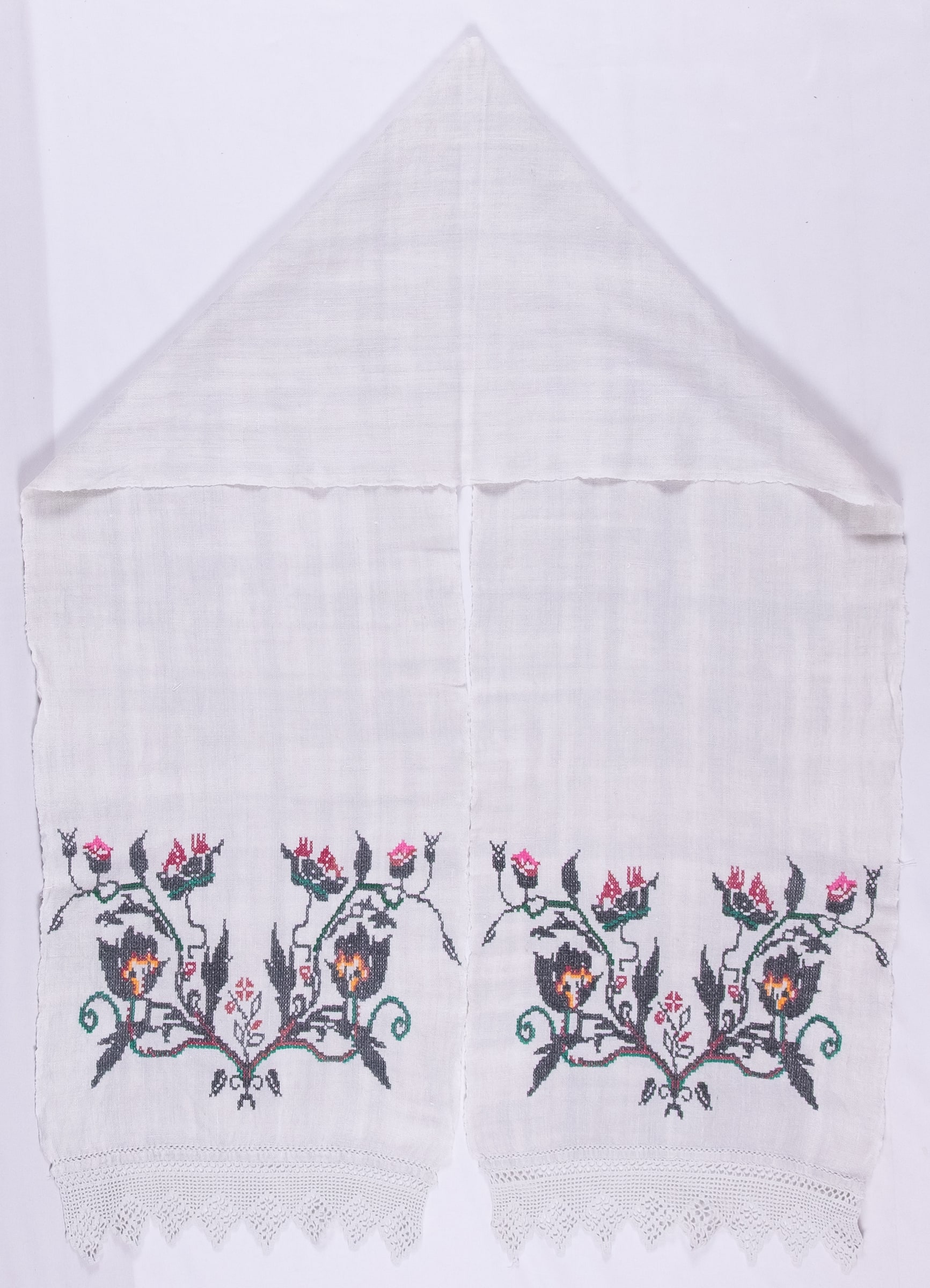 rushnyk ukrainien — 290 — Point de croix — Polésie — Fleurs — collection Zablotska-Koval