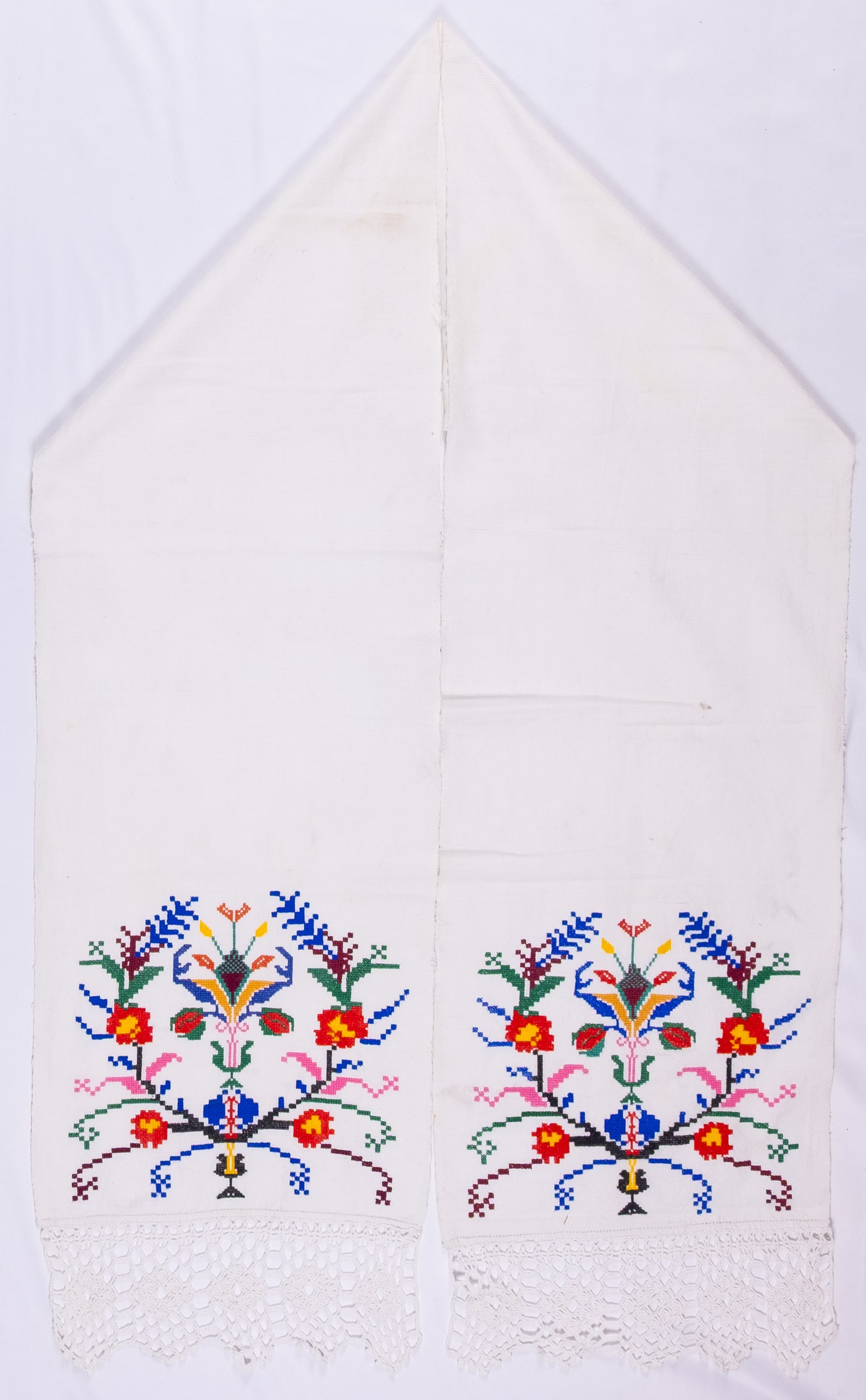 rushnyk ukrainien — 293 — Point de croix — Polésie — Fleurs — collection Zablotska-Koval