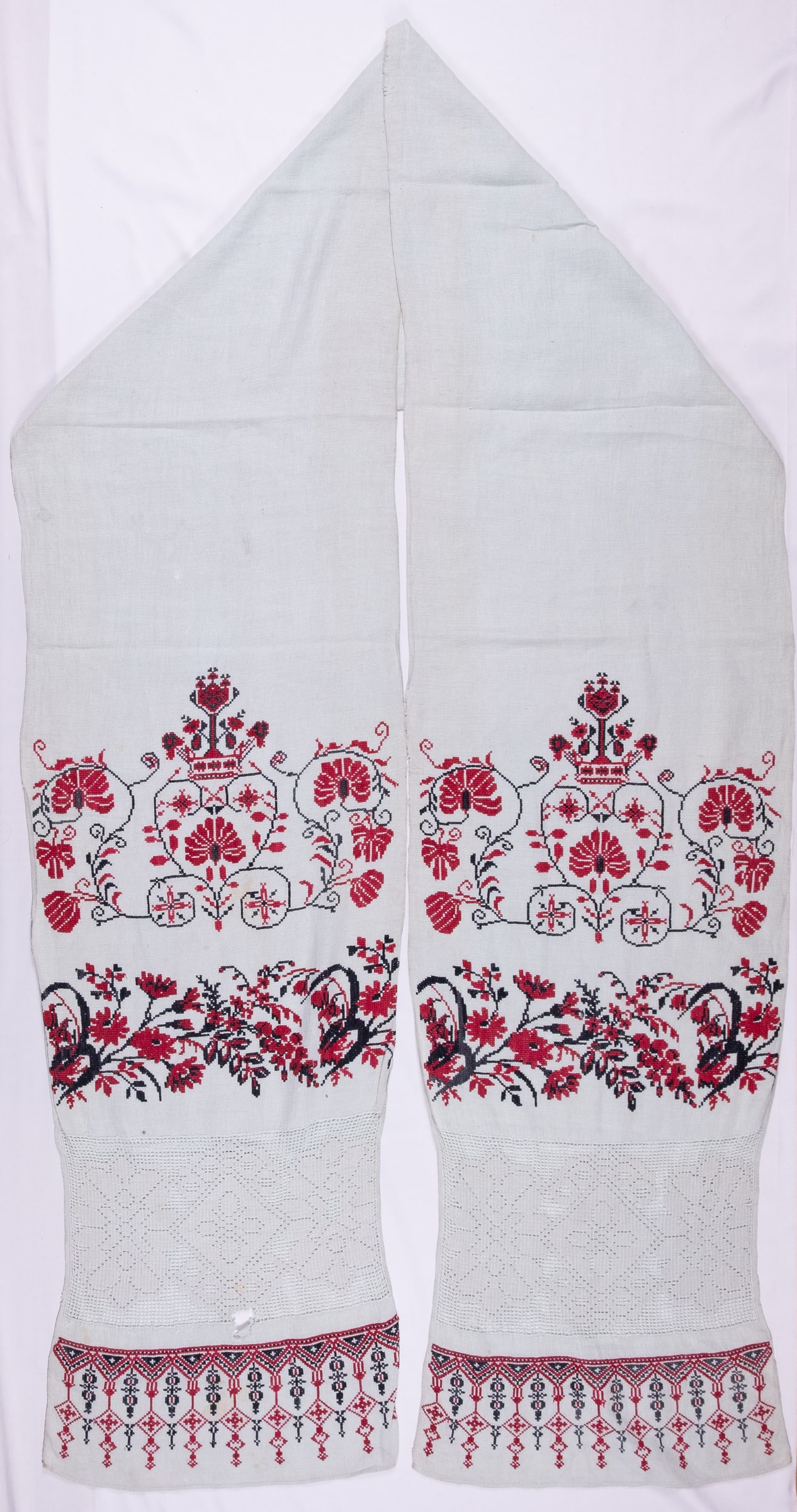 Ukrainian rushnyk — 304 — Cross-stitch — Polesia — Flowers — Zablotska-Koval collection