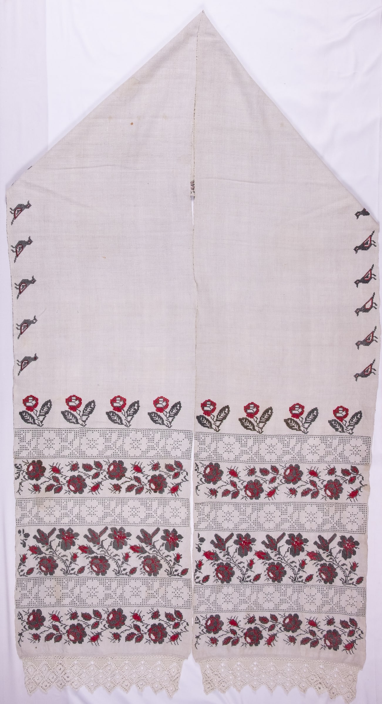 Ukrainian rushnyk — 309 — Cross-stitch — Polesia — Birds, Flowers — Zablotska-Koval collection