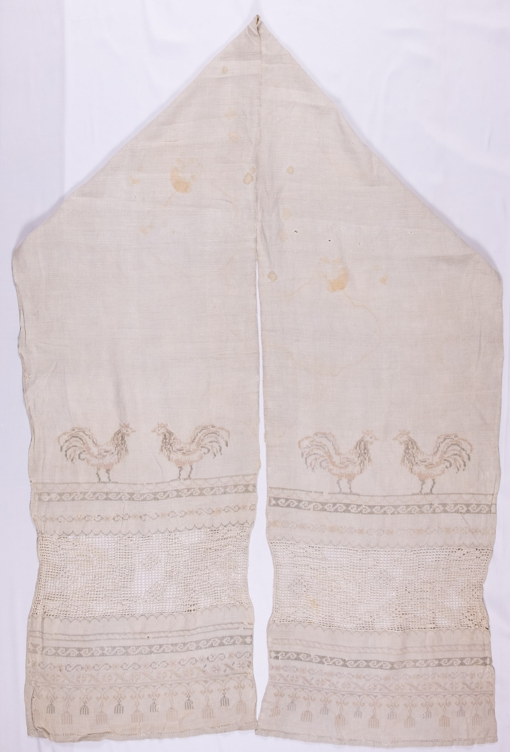 rushnyk ukrainien — 317 — Point de croix, Broderie à fils tirés — Oiseaux — collection Zablotska-Koval