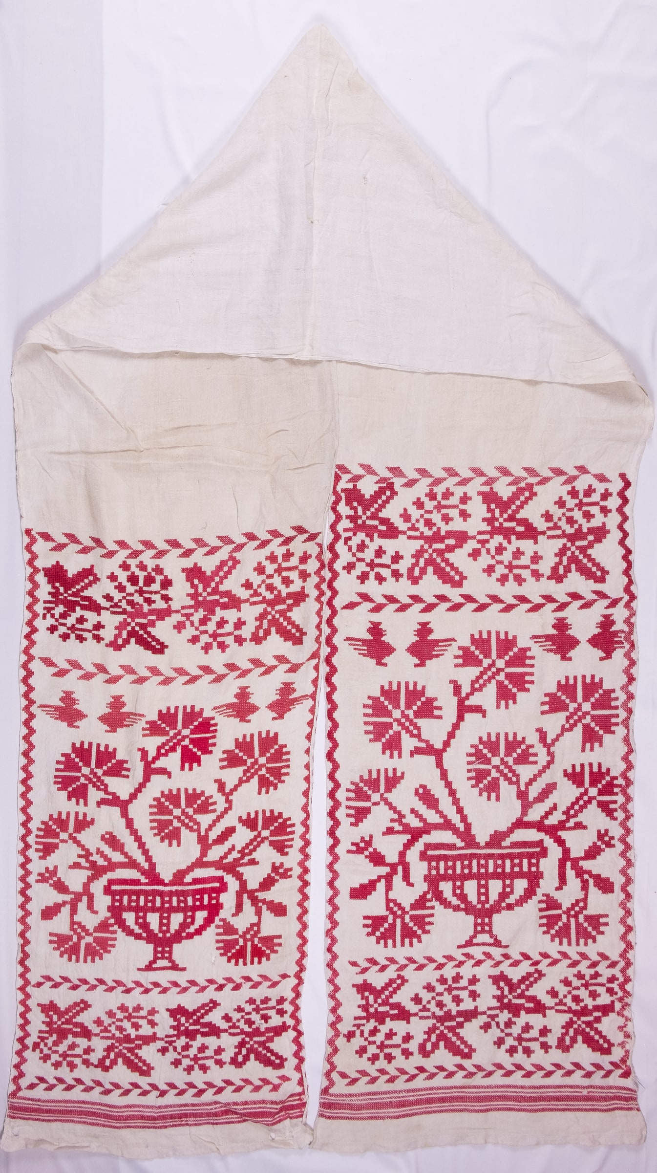 rushnyk ukrainien — 321 — Point de croix — Polésie — Fleurs, Oiseaux — collection Zablotska-Koval