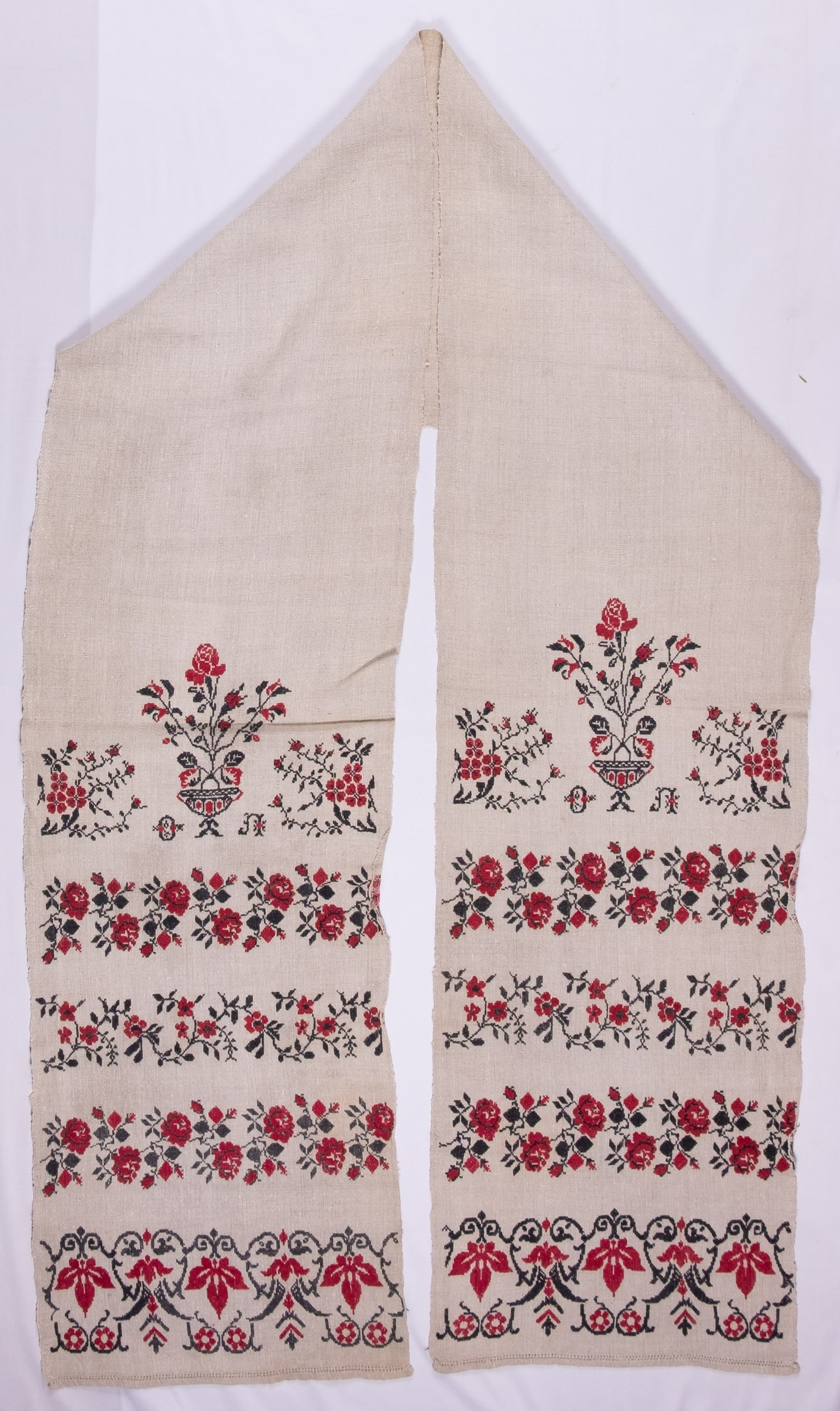 Ukrainian rushnyk — 328 — Cross-stitch — Polesia — Flowers — Zablotska-Koval collection