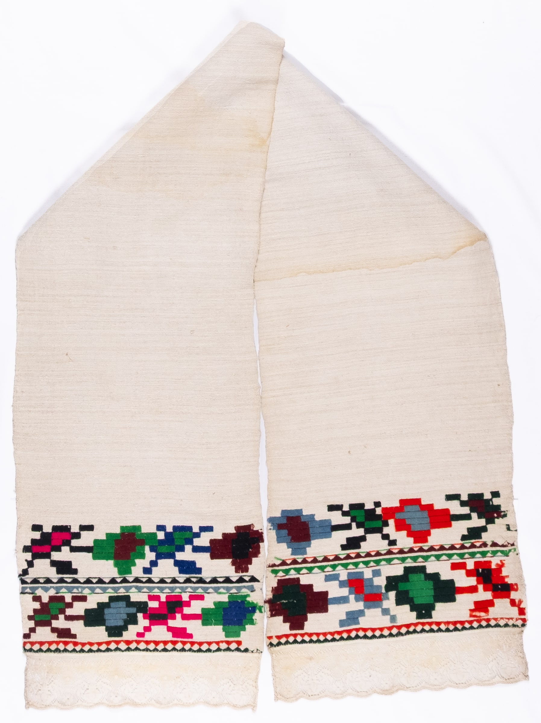 rushnyk ukrainien — 37 — Passé plat, Passé plat compté, Passé plat compté droit — Podolie orientale — collection Zablotska-Koval
