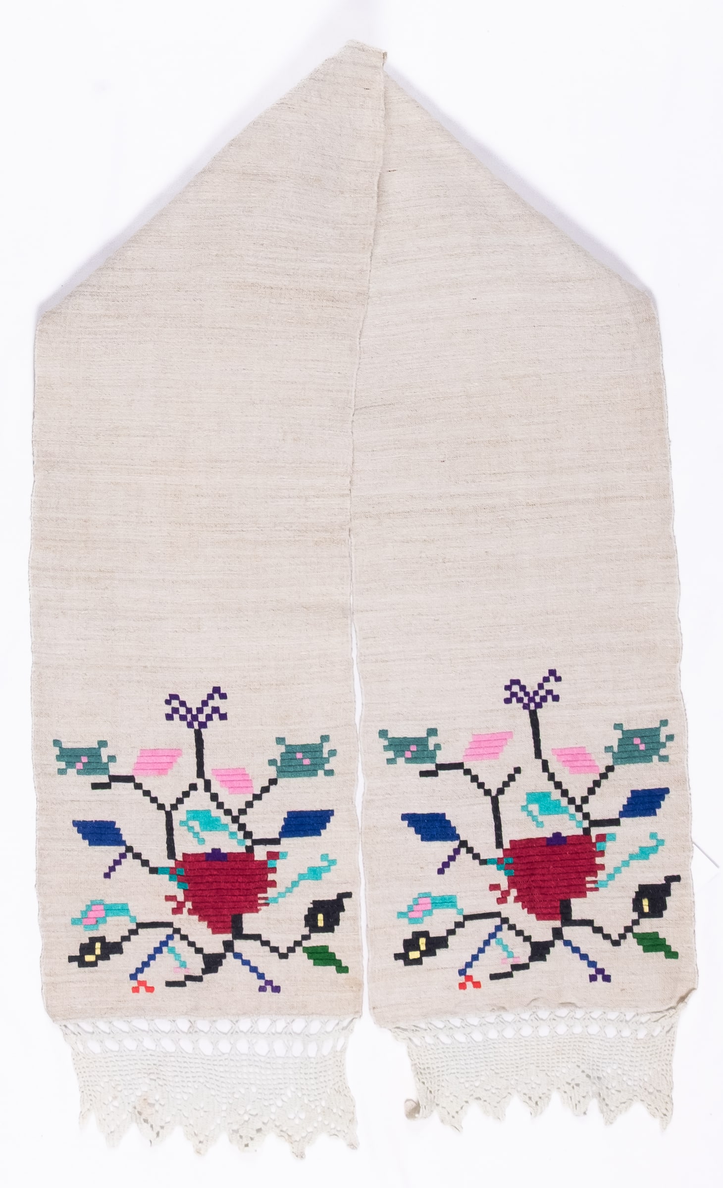 Ukrainian rushnyk — 39 — Satin stitch, Counted satin stitch, Straight counted satin stitch — Eastern Podolia — Zablotska-Koval collection