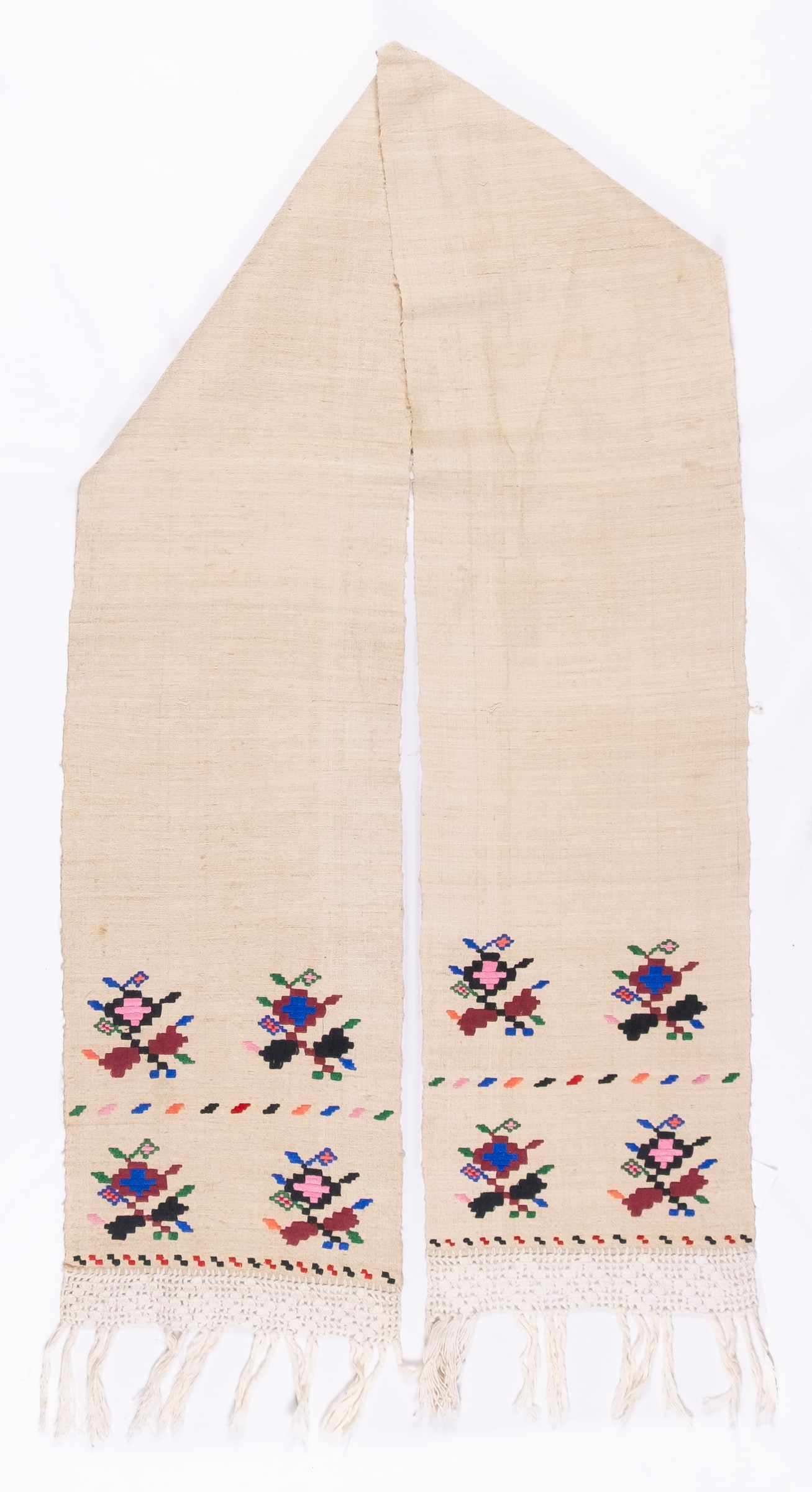 Ukrainian rushnyk — 41 — Satin stitch, Counted satin stitch, Straight counted satin stitch, Kachalotchka counted satin stitch — Eastern Podolia — Zablotska-Koval collection