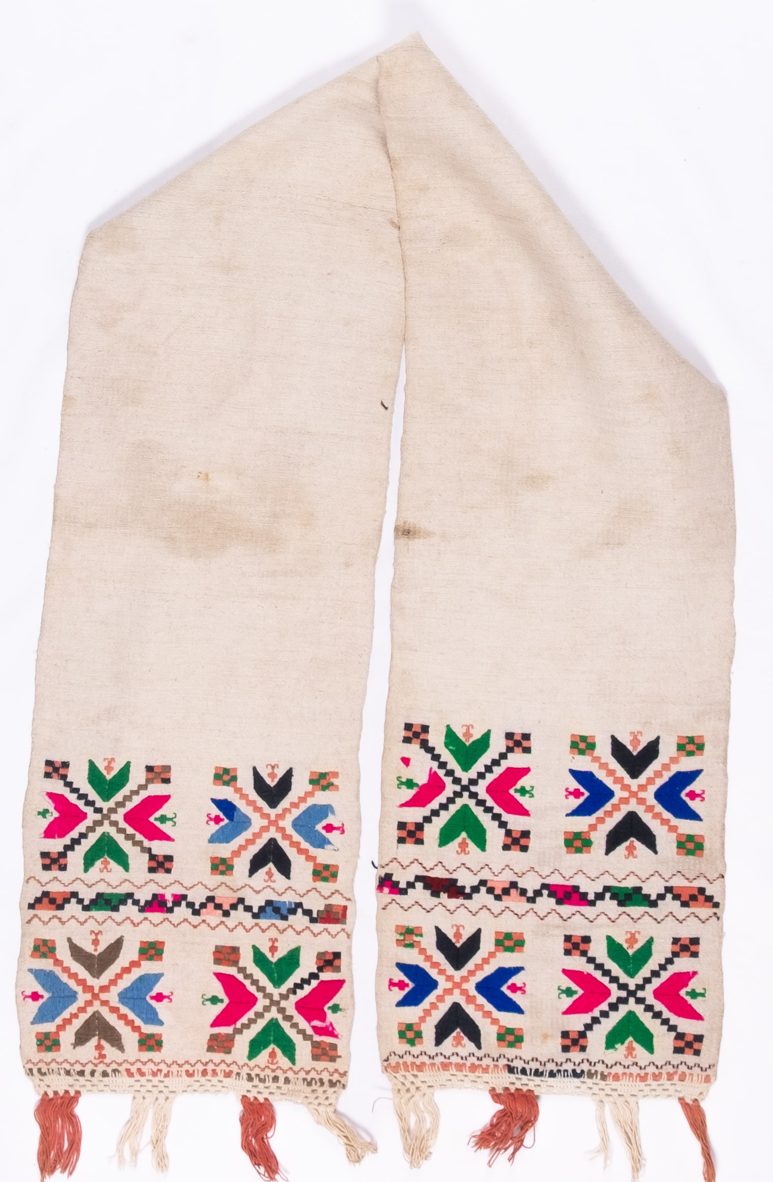 rushnyk ukrainien — 47 — Passé plat, Passé plat compté, Passé plat compté droit, Passé plat compté Kachalotchka — Podolie orientale — collection Zablotska-Koval