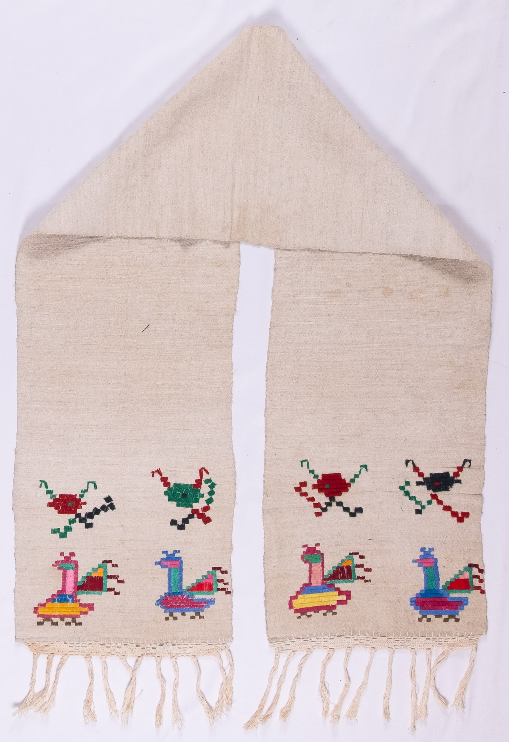 rushnyk ukrainien — 58 — Passé plat, Passé plat compté — Podolie orientale — Oiseaux — collection Zablotska-Koval