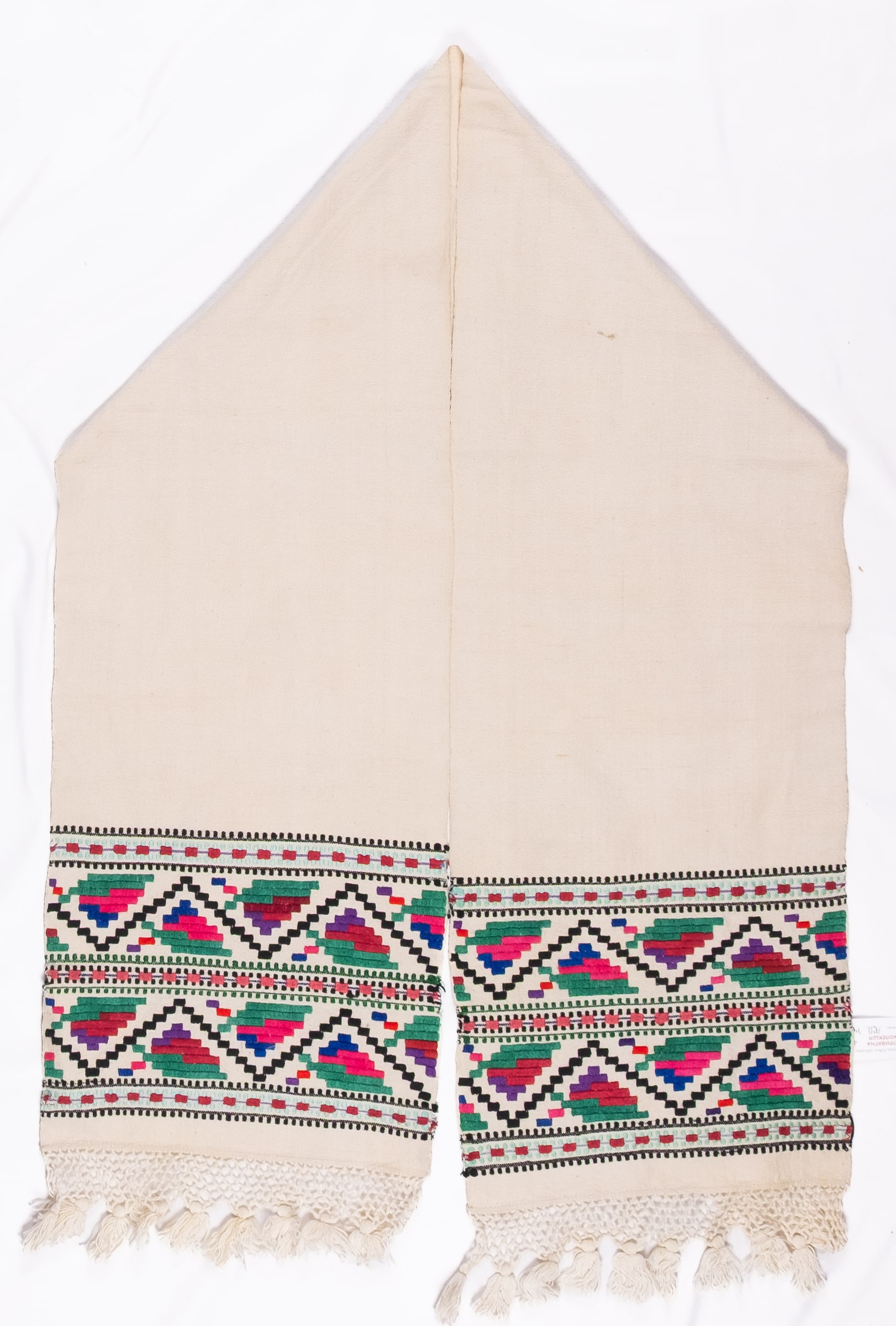 rushnyk ukrainien — 74 — Passé plat, Passé plat compté, Passé plat compté droit, Tissage — Podolie orientale — collection Zablotska-Koval