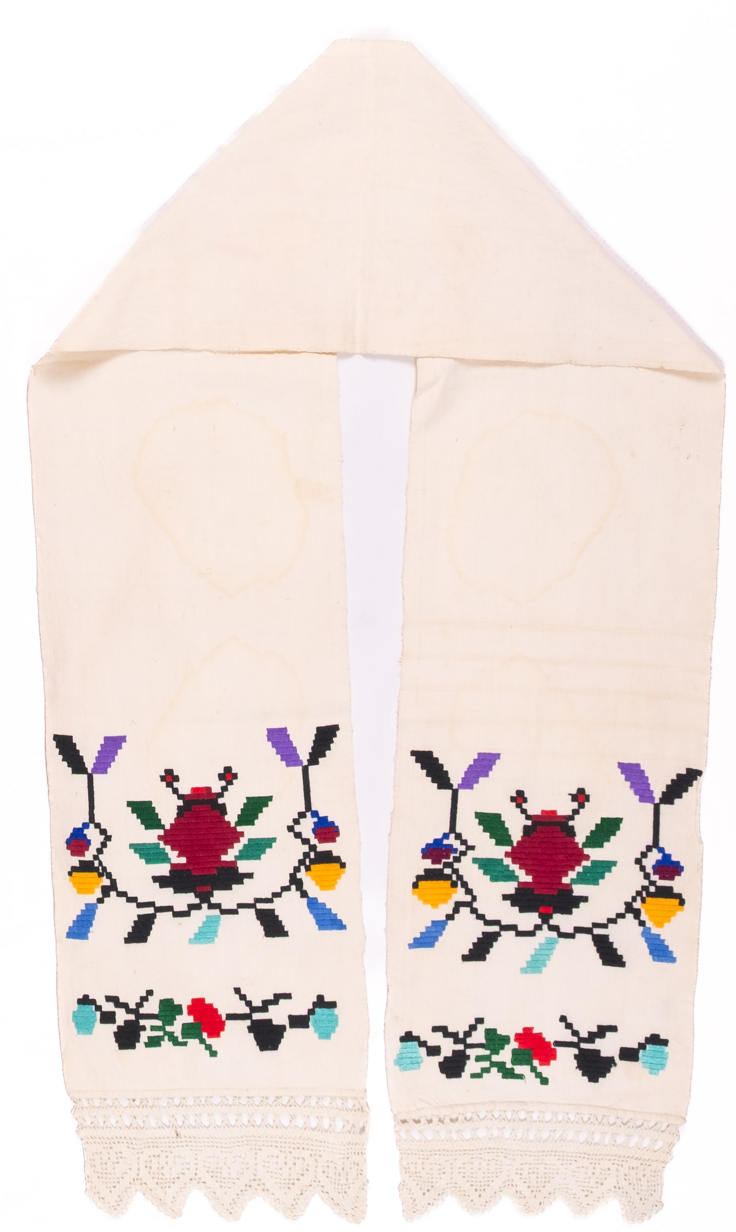 Ukrainian rushnyk — 85 — Satin stitch, Counted satin stitch, Straight counted satin stitch — Eastern Podolia — Flowers — Zablotska-Koval collection