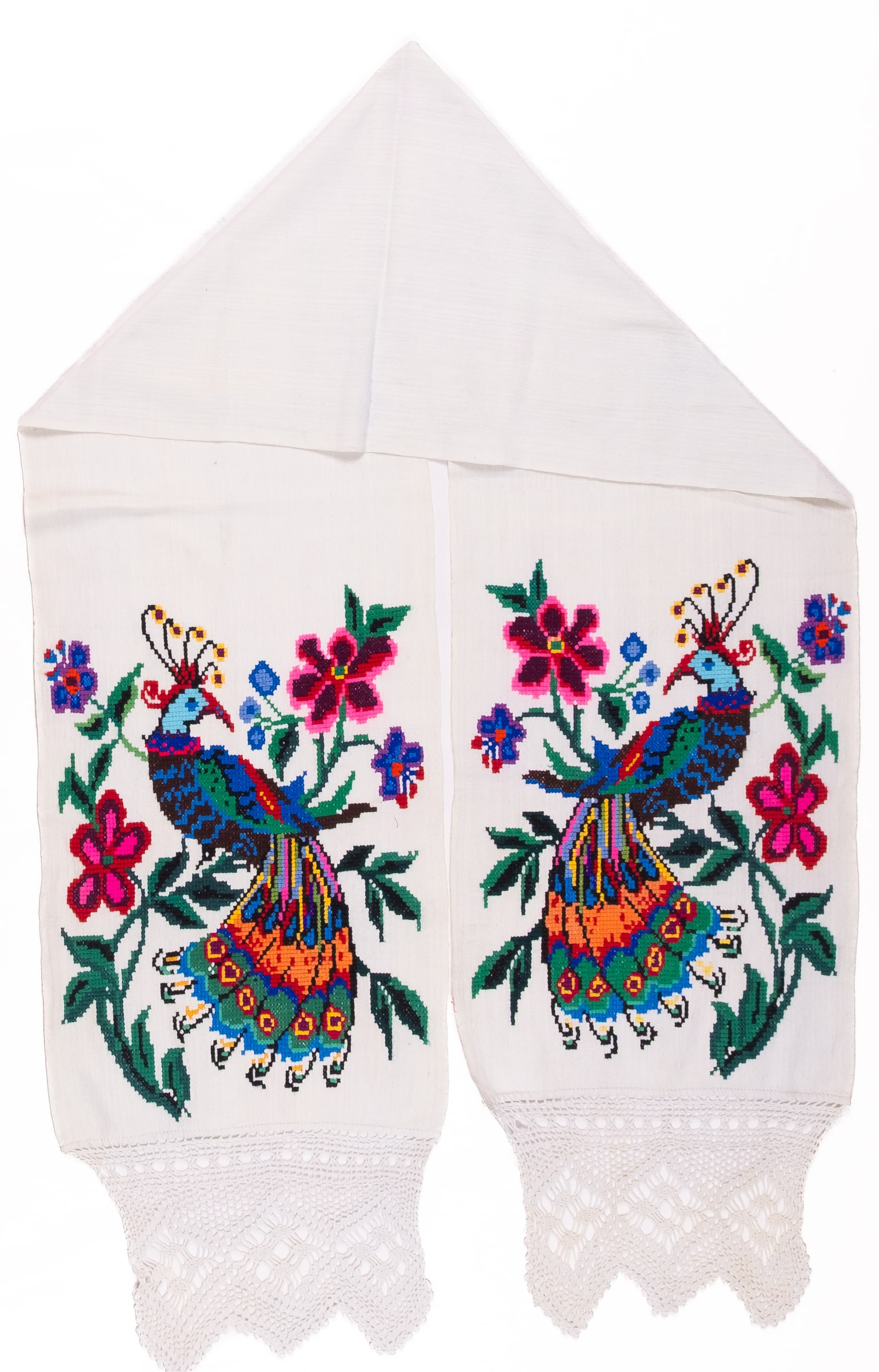rushnyk ukrainien — 86 — Point de croix — Podolie orientale — Oiseaux — collection Zablotska-Koval